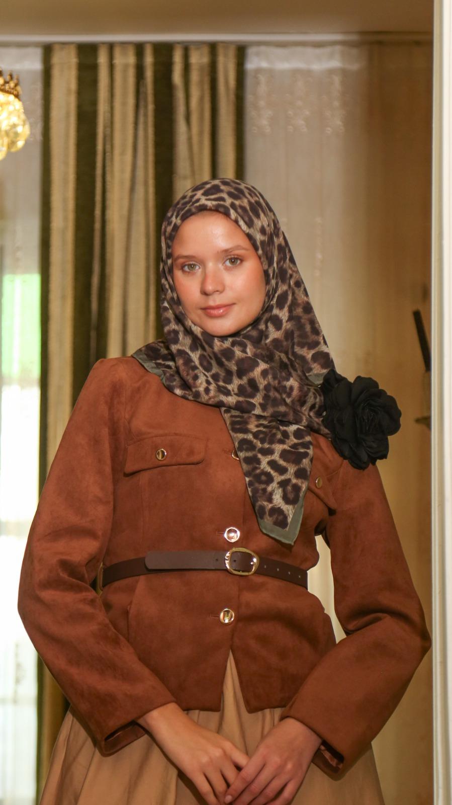 LEO DESEN EŞARP SİYAH-6