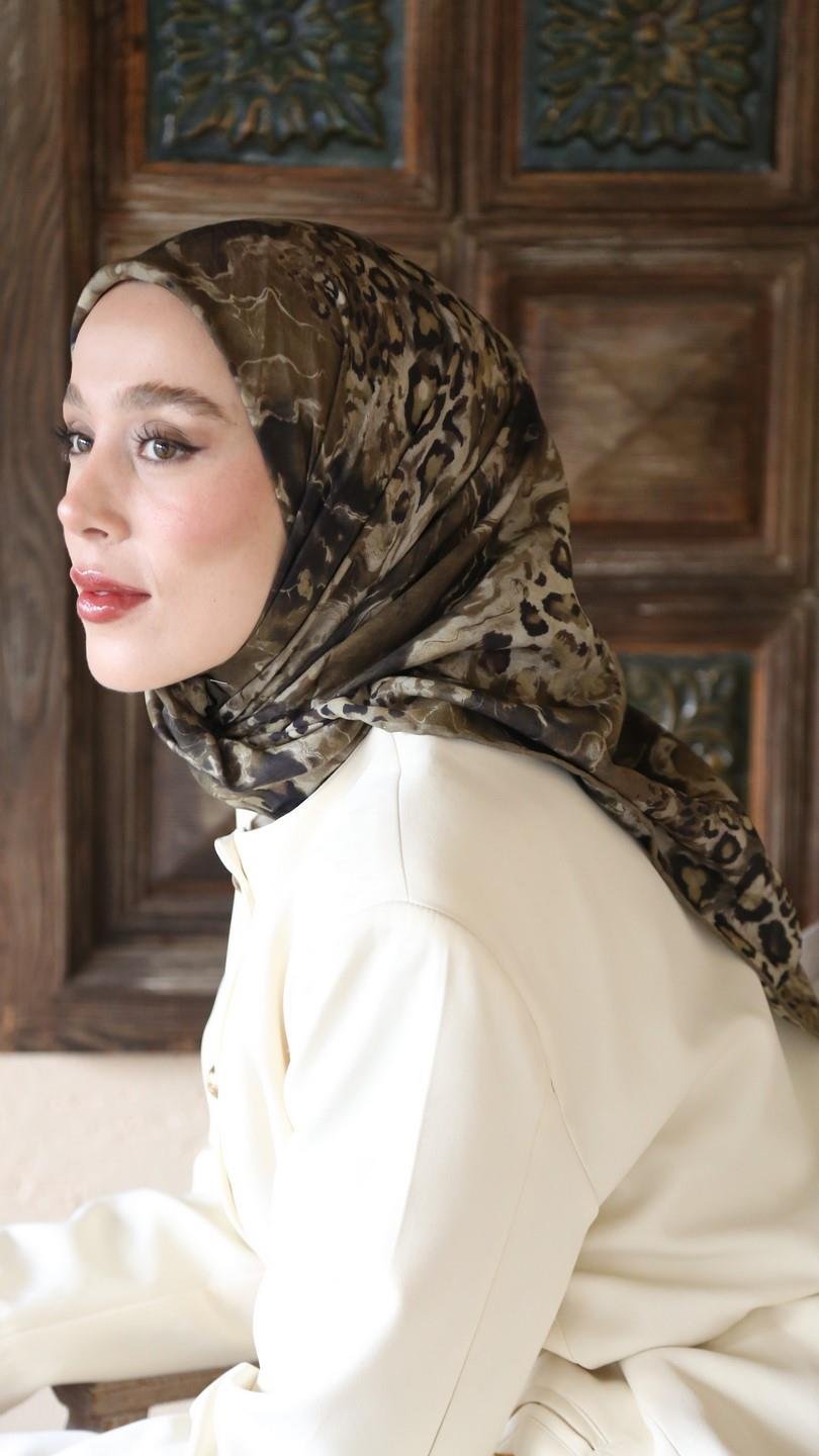 LEONE DESEN EŞARP ZEYTİN YEŞİL