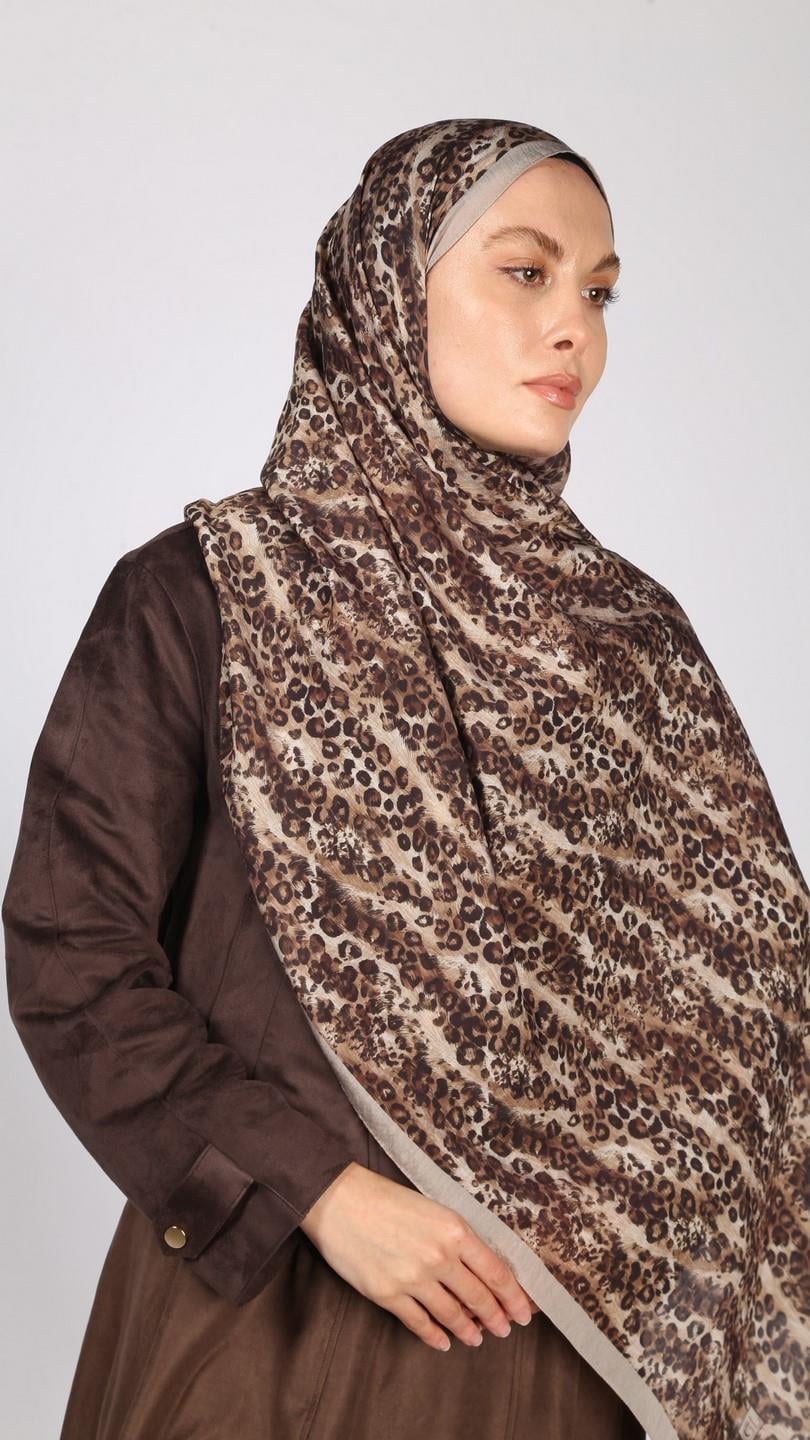 LEOPAR DESEN ŞAL BEJ