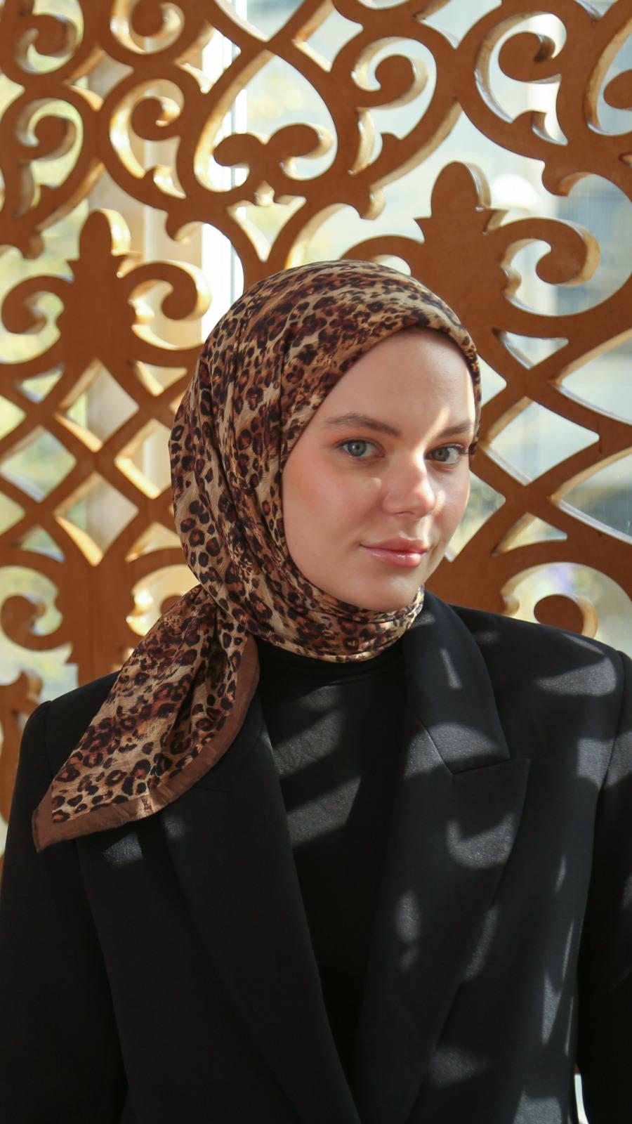 LEOPARD DESEN EŞARP -1