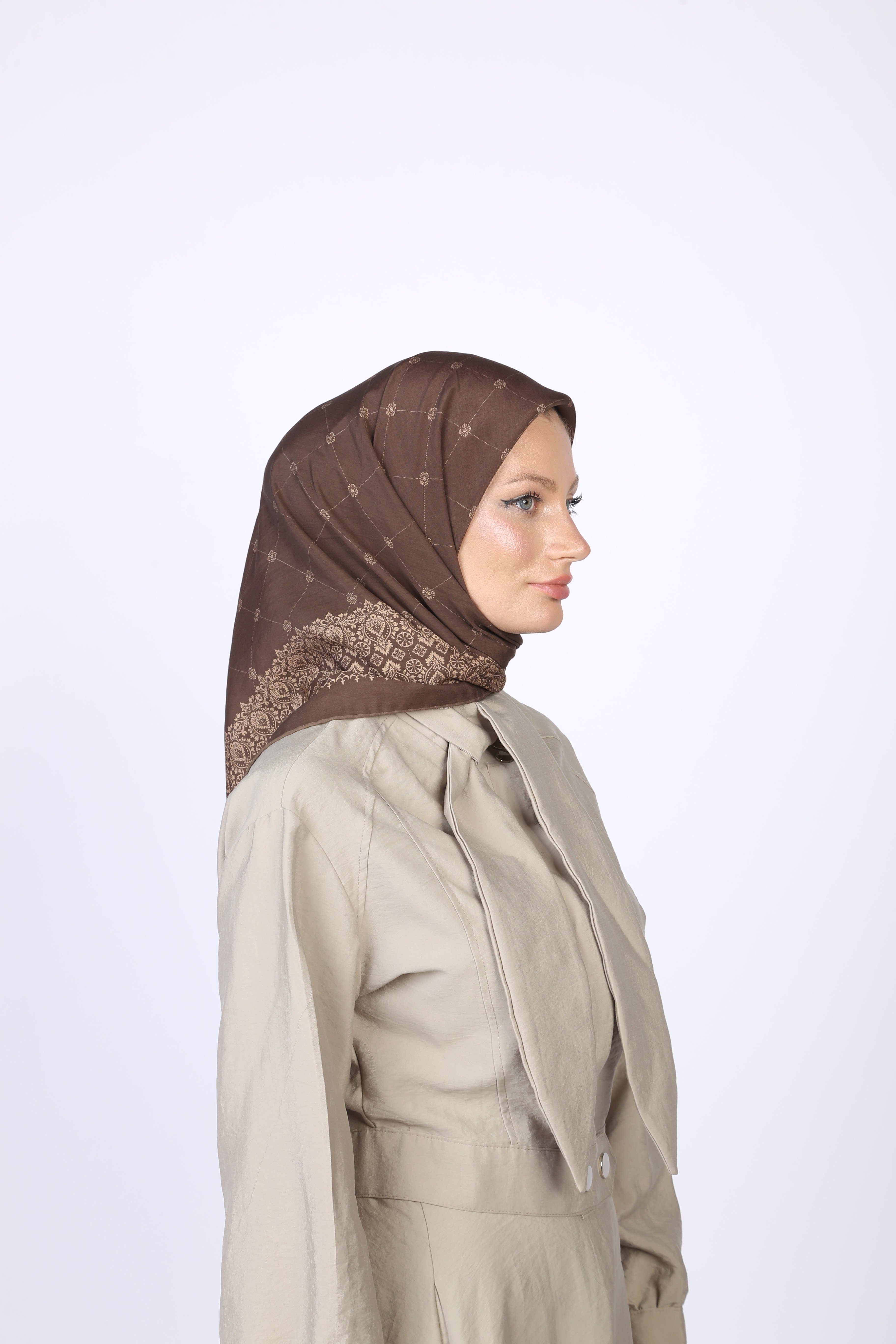 Lina Desen Eşarp Kahverengi