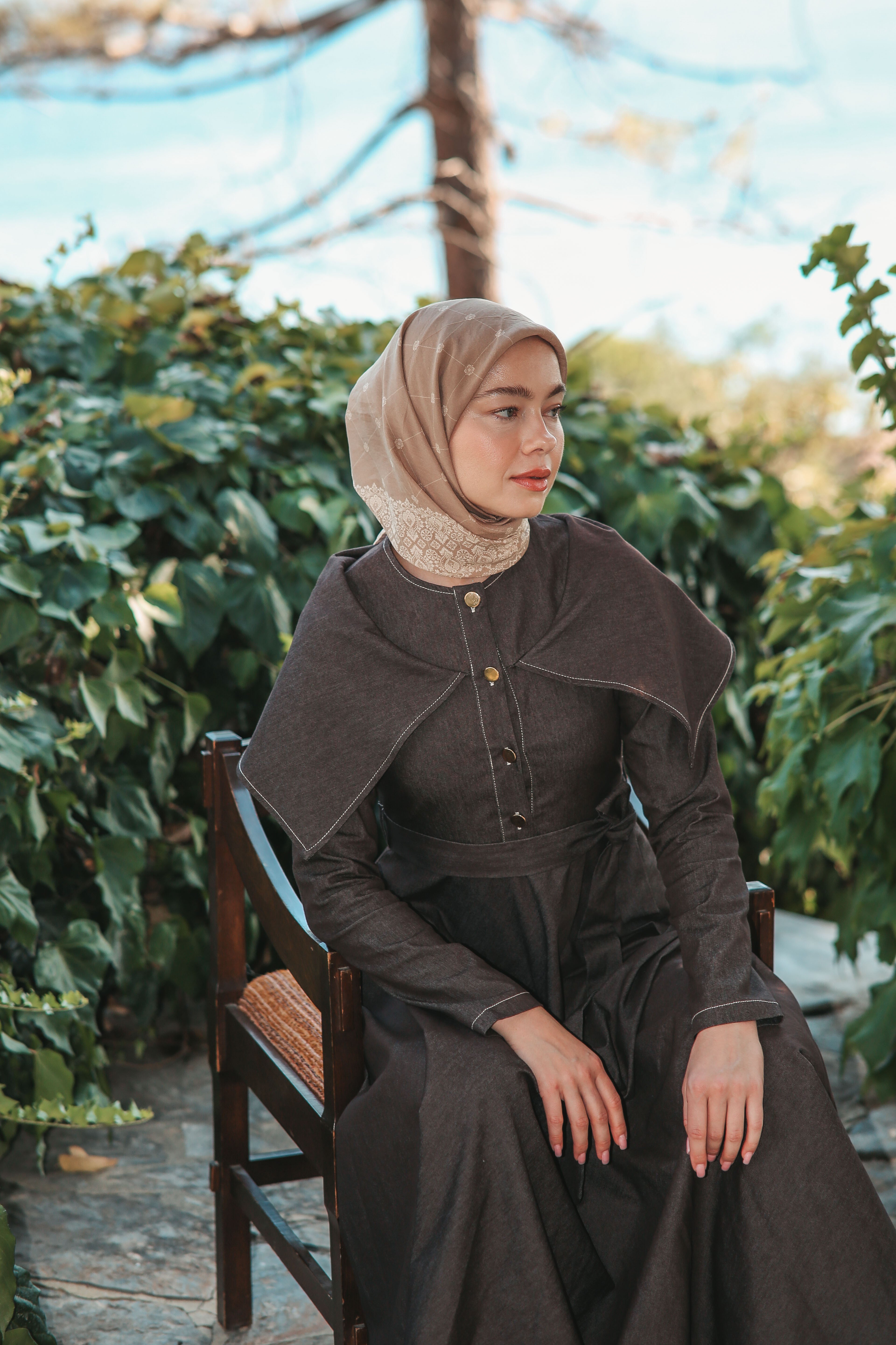 Lina Desen Eşarp Vizon