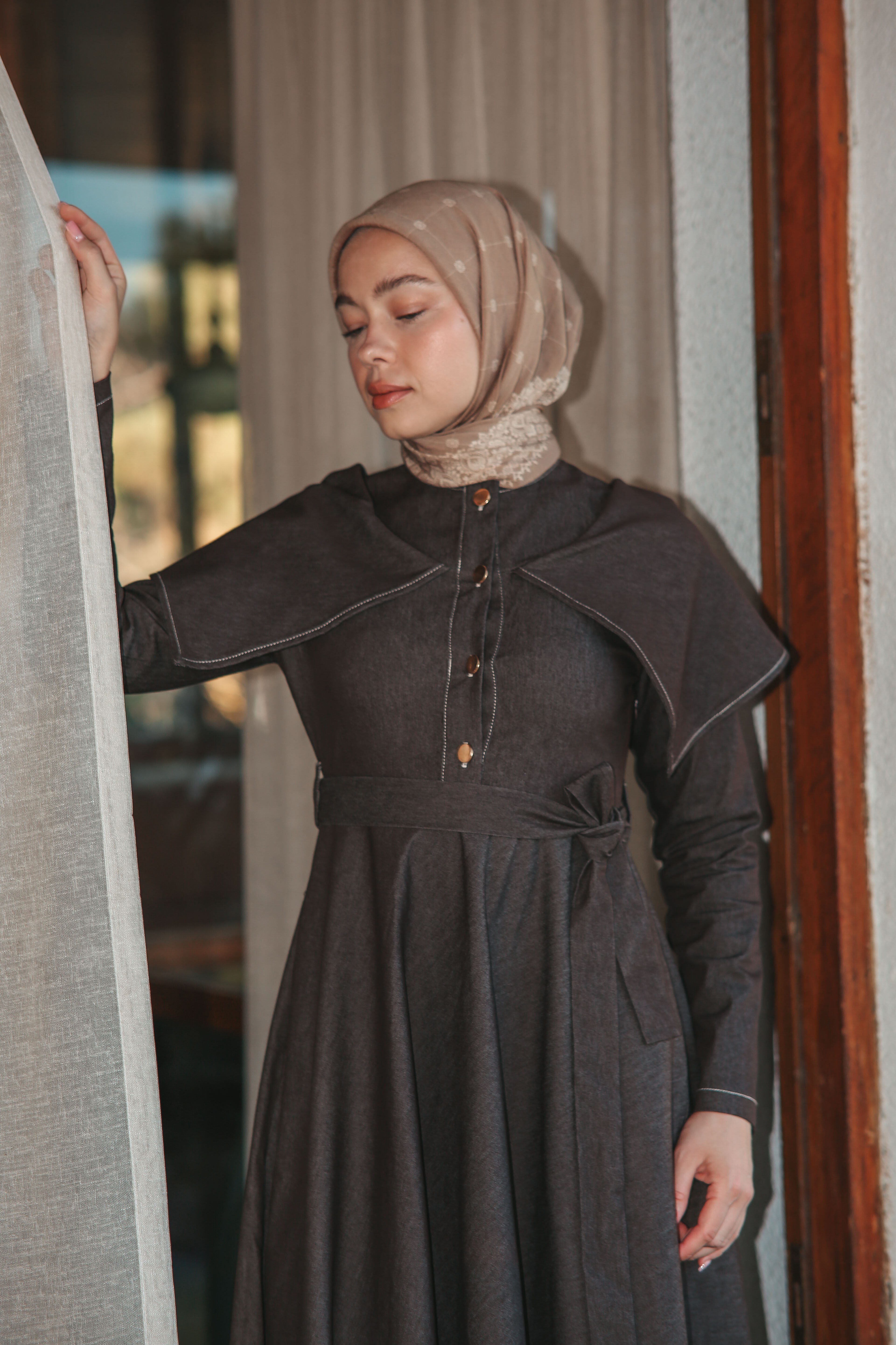 Lina Desen Eşarp Vizon