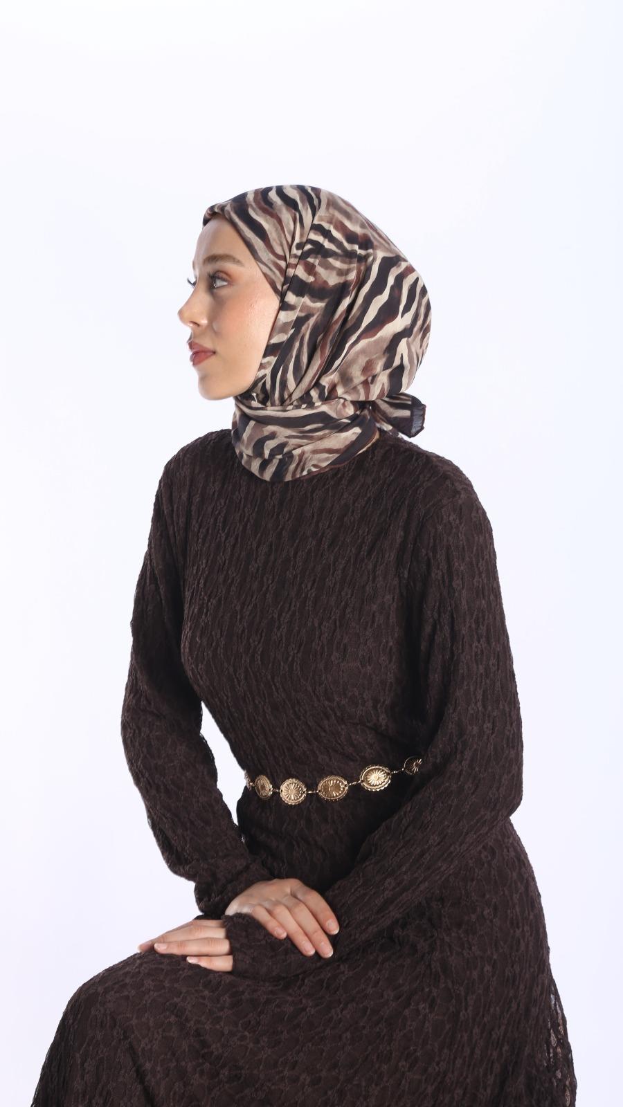 LİNEA DESEN EŞARP ACI KAHVE-8