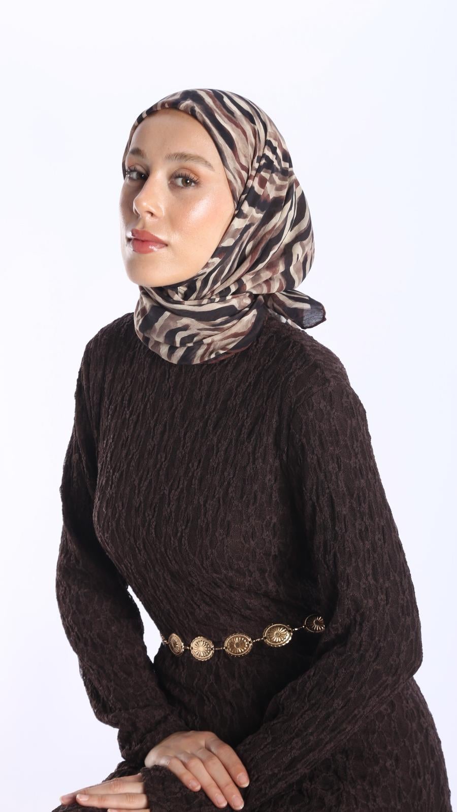 LİNEA DESEN EŞARP ACI KAHVE-8