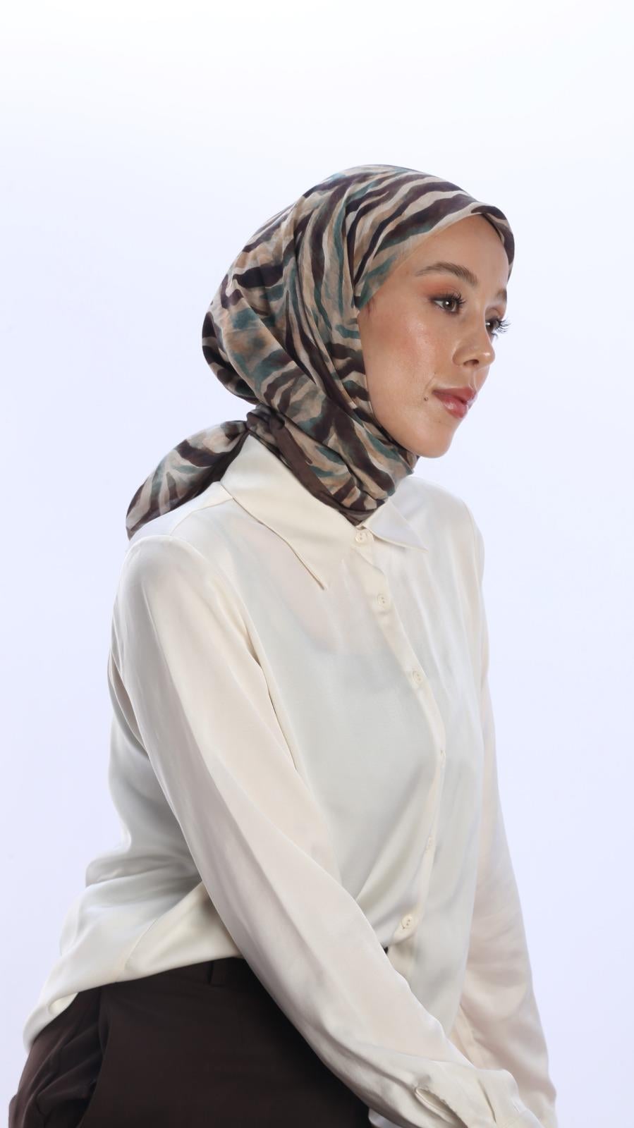 LİNEA DESEN EŞARP KAHVE-6