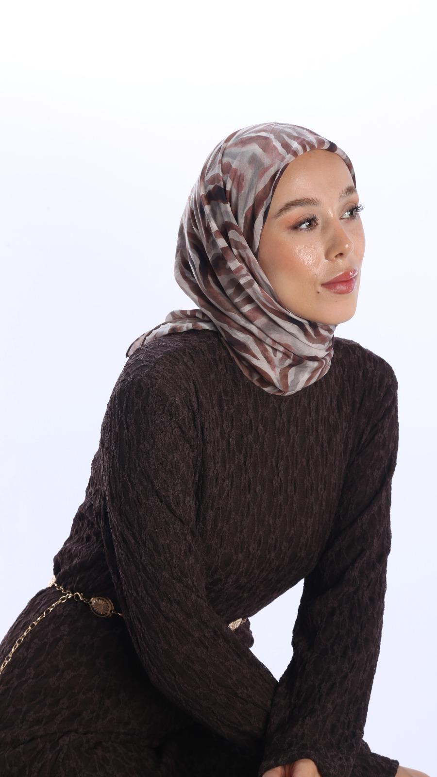 LİNEA DESEN EŞARP VİZON-5