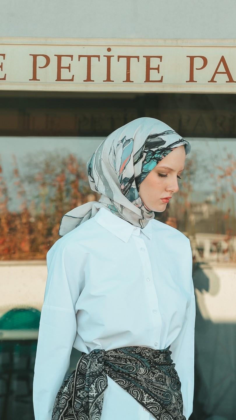 LİORA DESEN EŞARP MAVİ-9