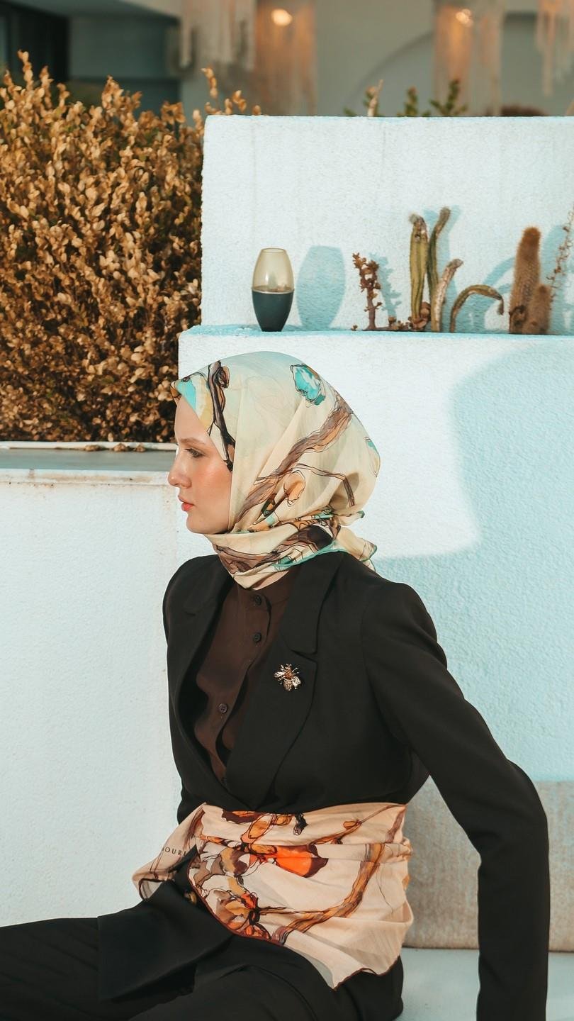 LİORA DESEN EŞARP SU YEŞİLİ-8