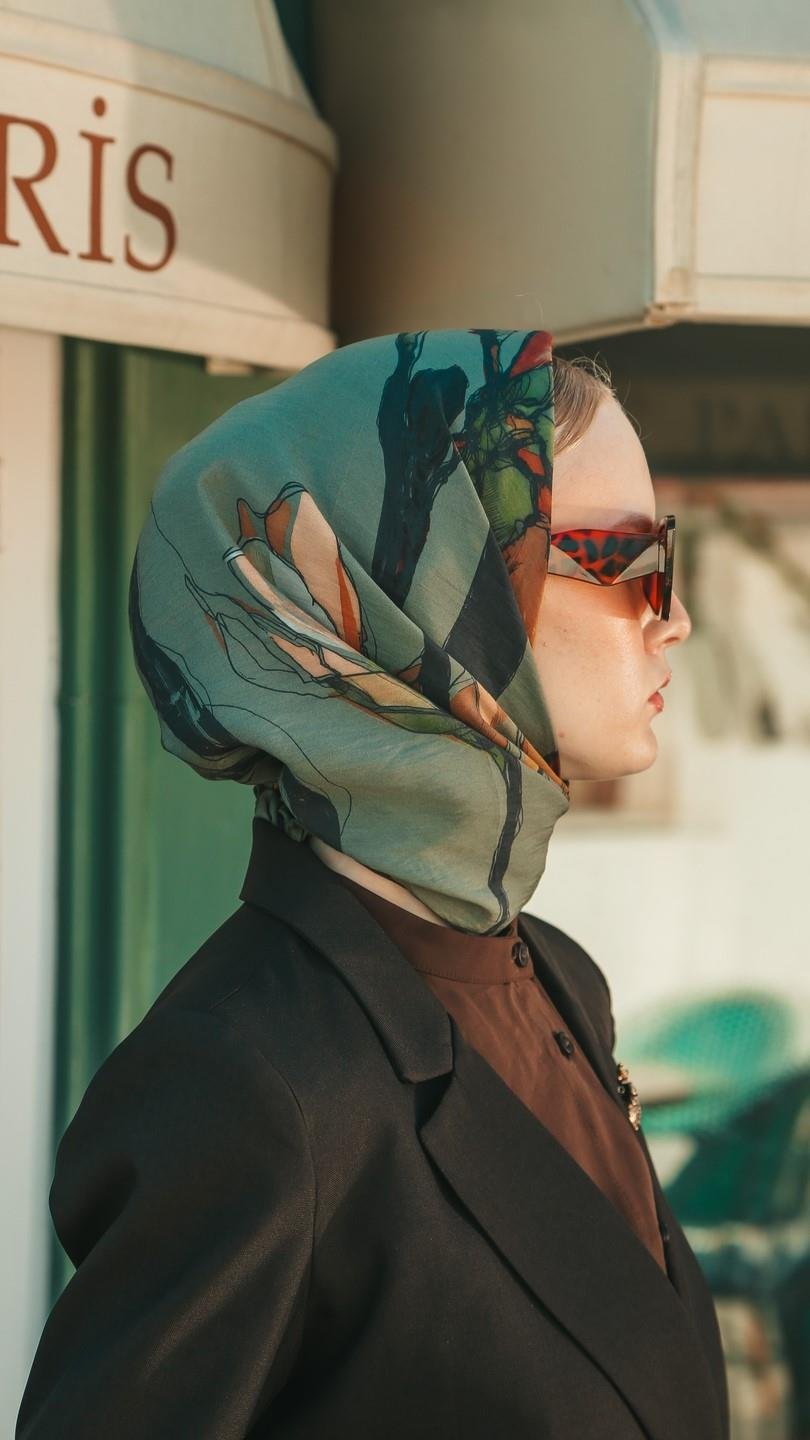 LİORA DESEN EŞARP YEŞİL-5
