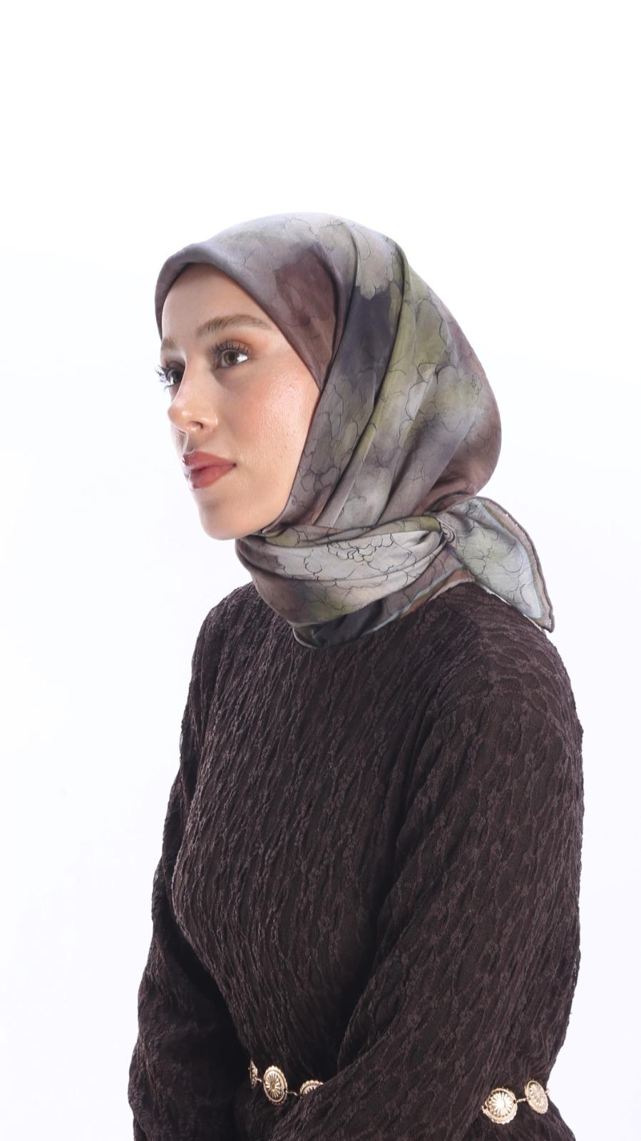 LİVA DESEN EŞARP KAHVE-3