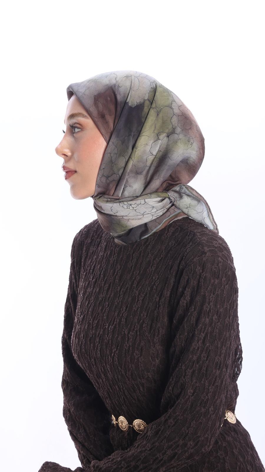 LİVA DESEN EŞARP KAHVE-3