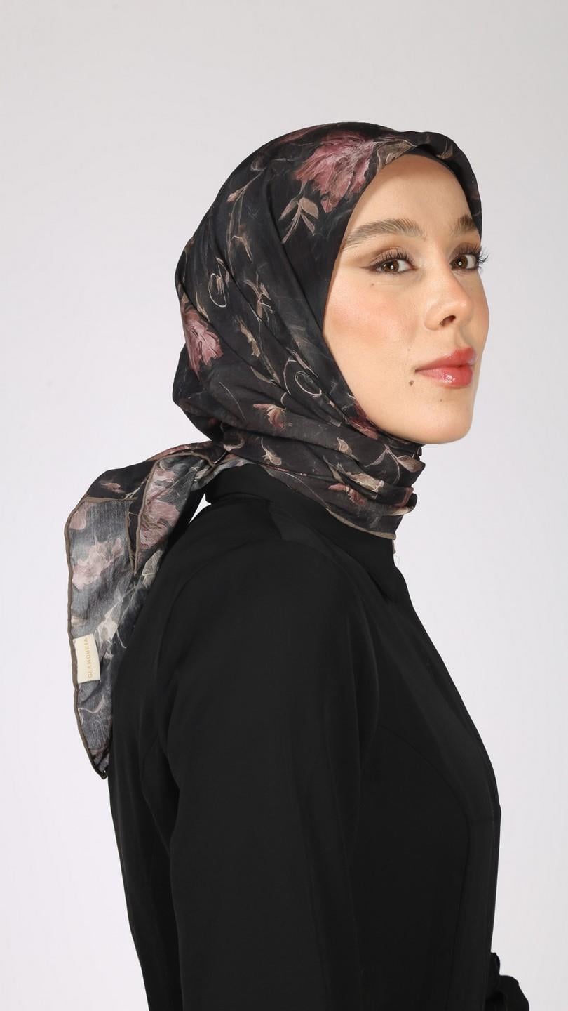 LOTUS DESEN EŞARP SİYAH