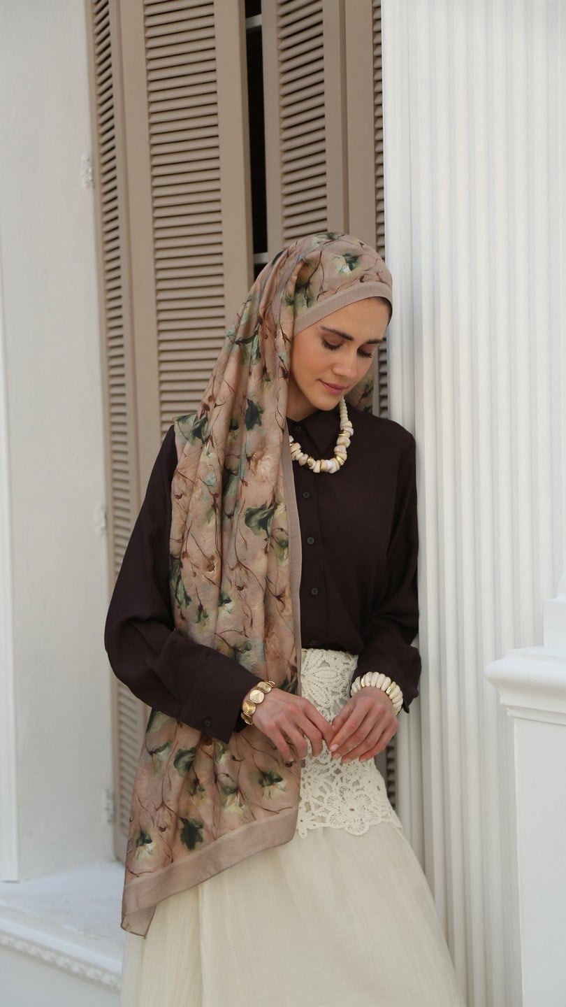 LOTUS DESEN ŞAL BEJ
