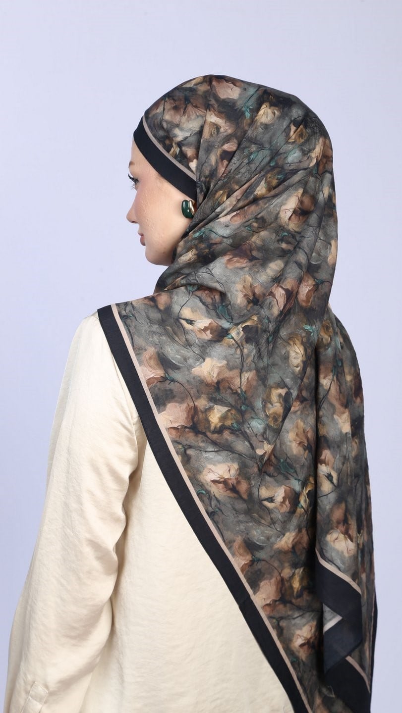 LOTUS DESEN ŞAL SİYAH