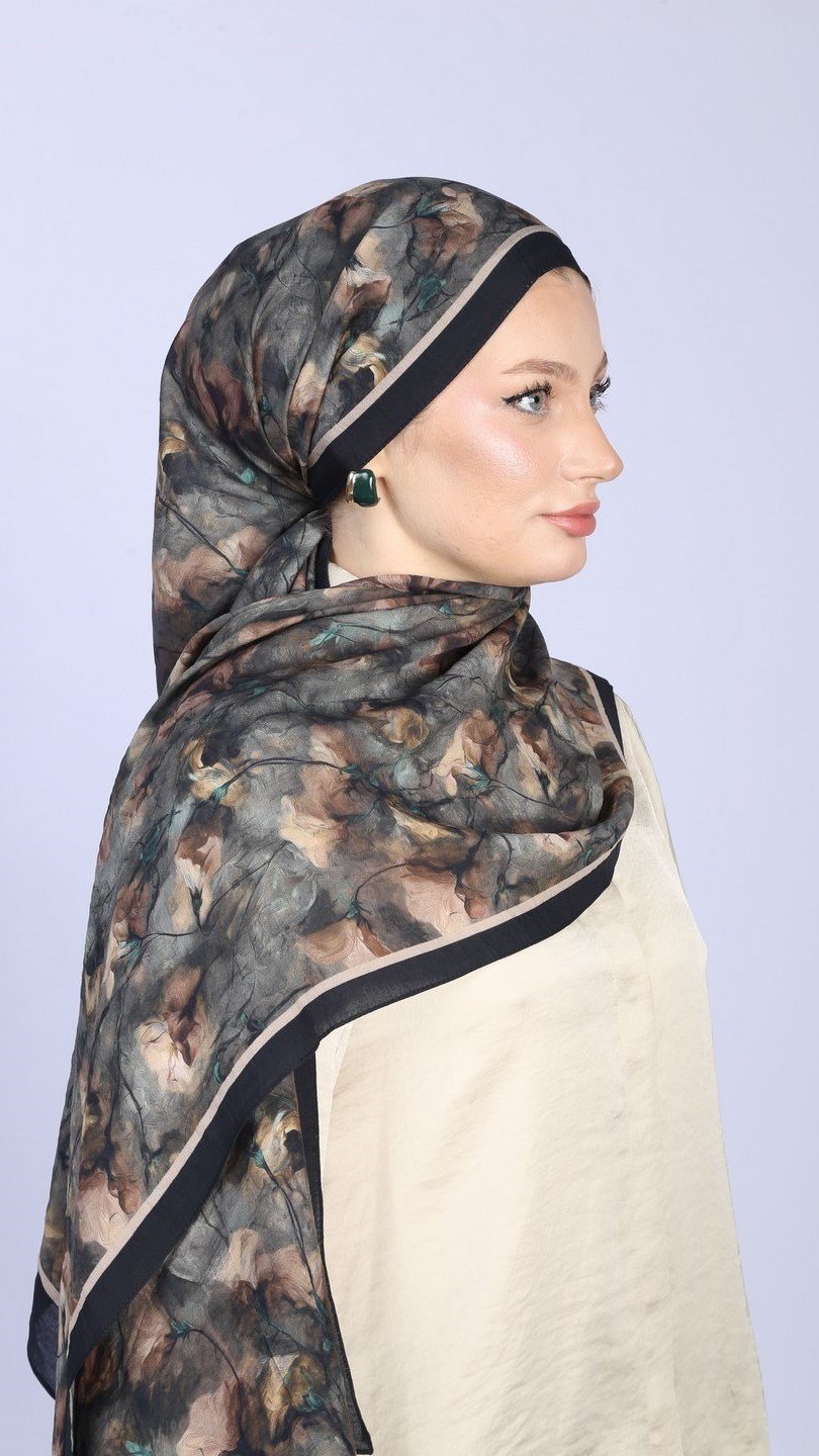 LOTUS DESEN ŞAL SİYAH