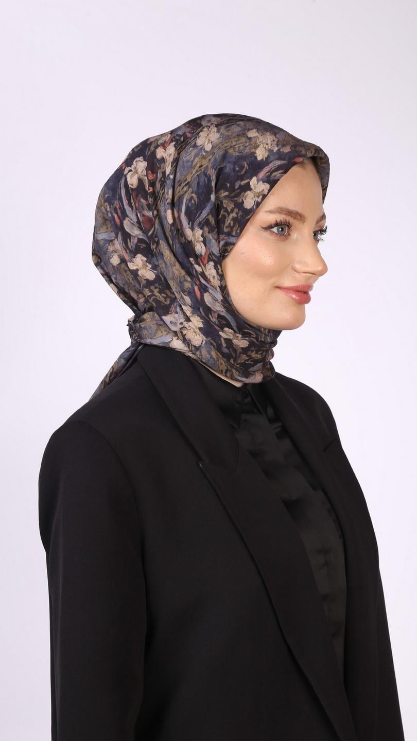 LUMİERA DESEN EŞARP LACİVERT