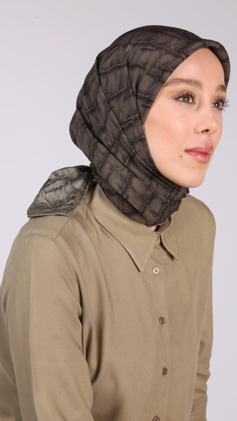 LUMİNA DESEN EŞARP HAKİ YEŞİL