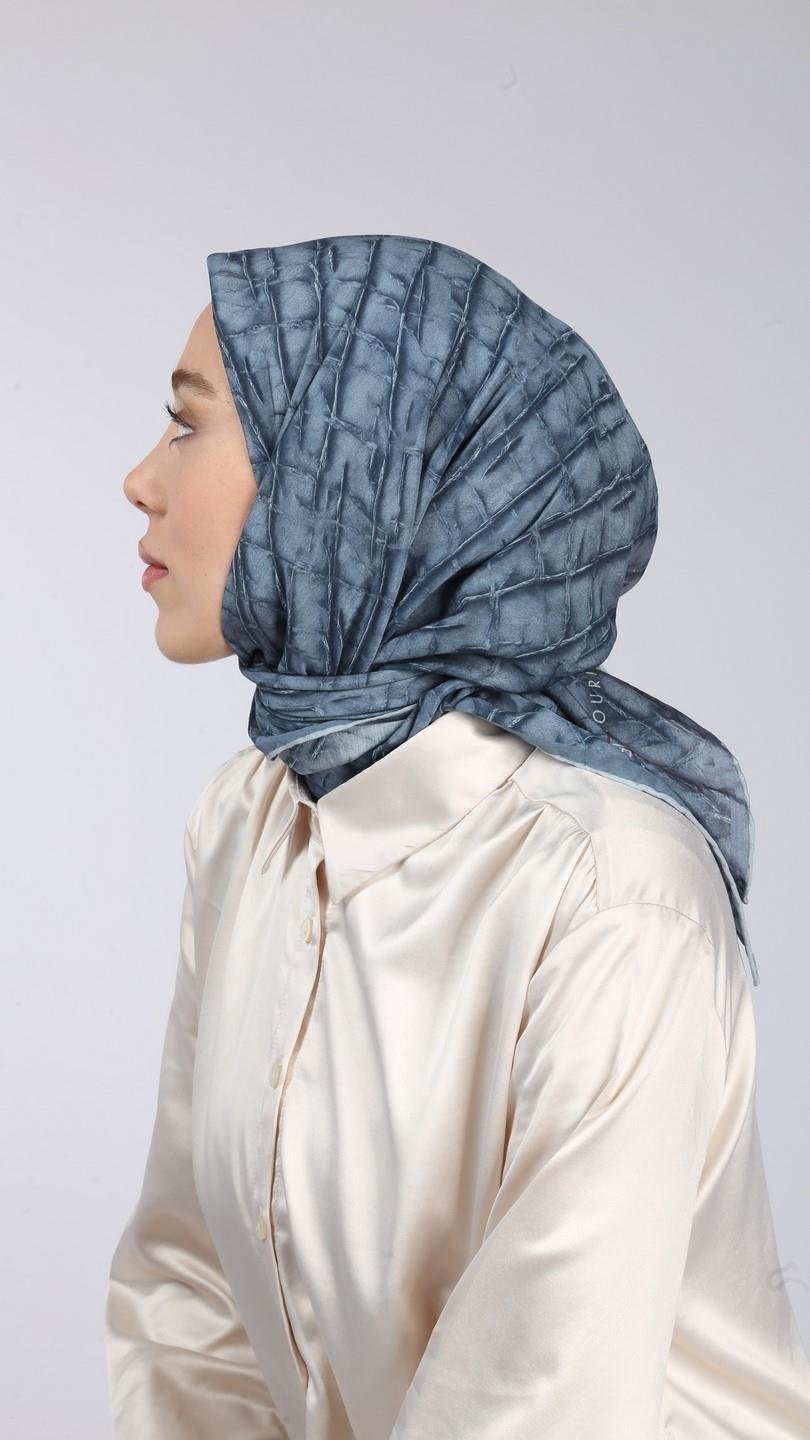 LUMİNA DESEN EŞARP MAVİ