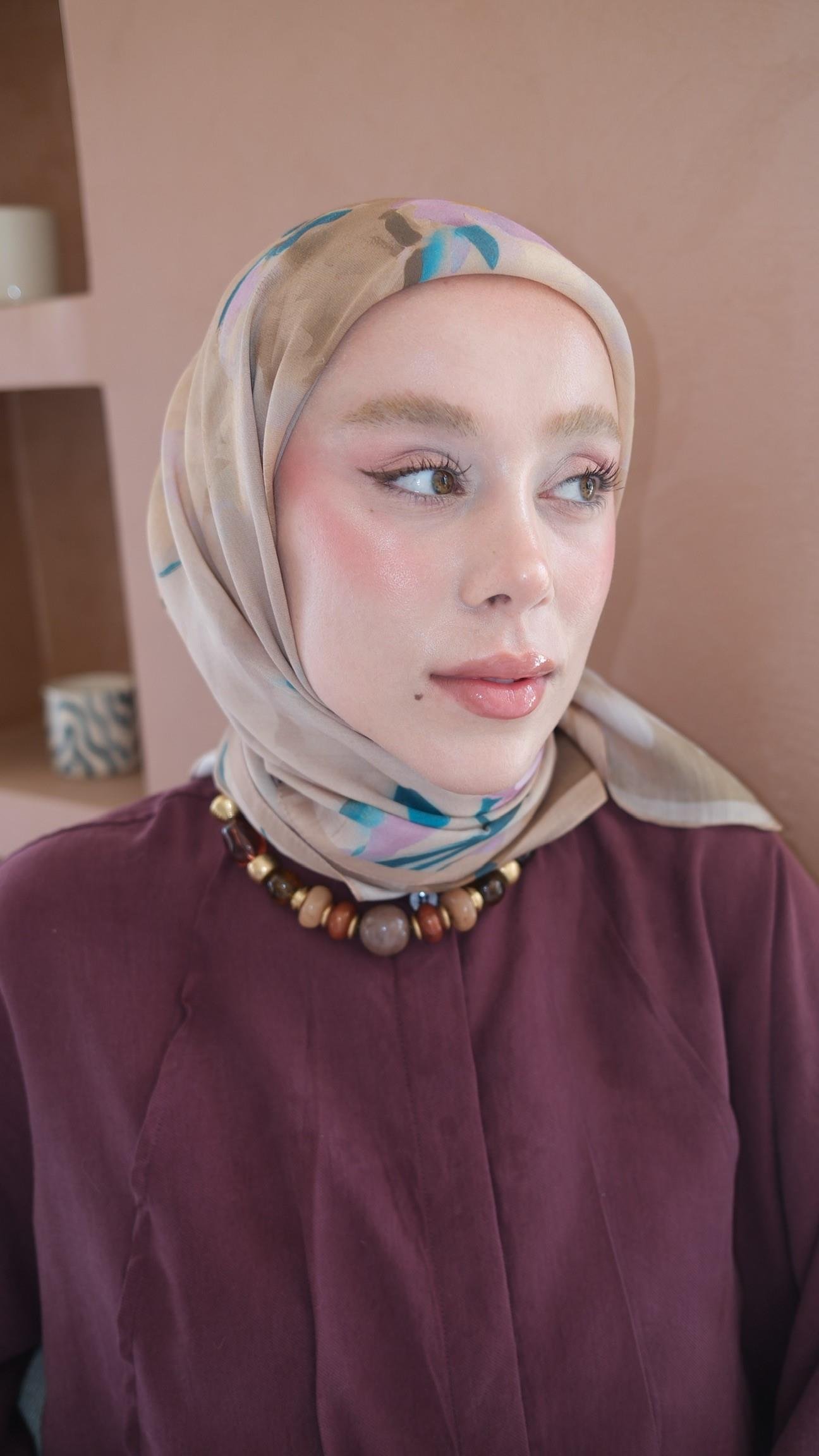 LUNARİA DESEN EŞARP HARDAL SARI-7