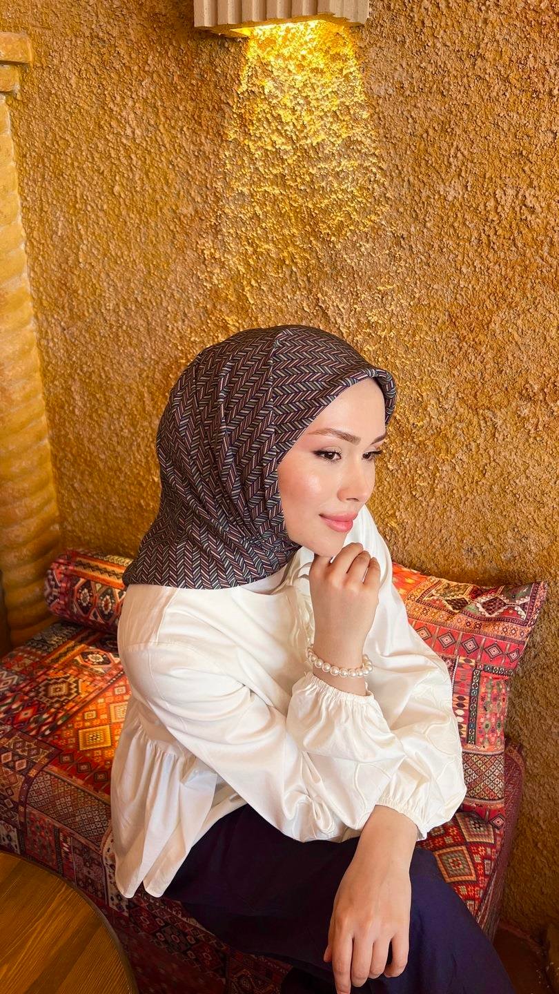LUNIVA DESEN EŞARP LACİVERT-5