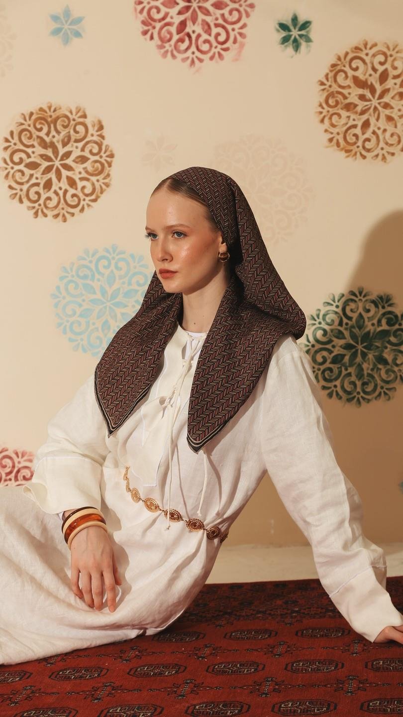 LUNIVA DESEN EŞARP SİYAH-9