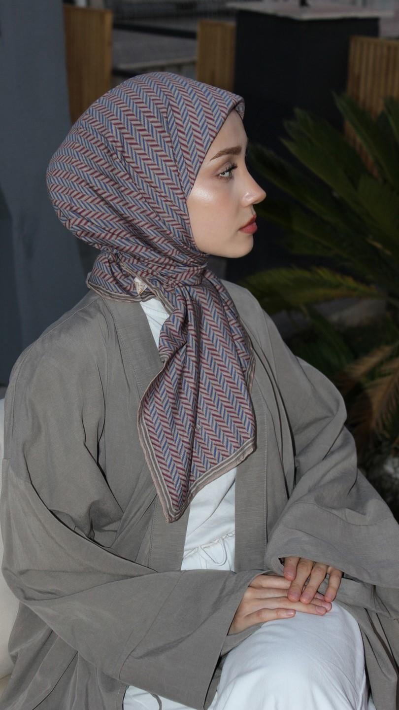 LUNIVA DESEN EŞARP VİZON-2
