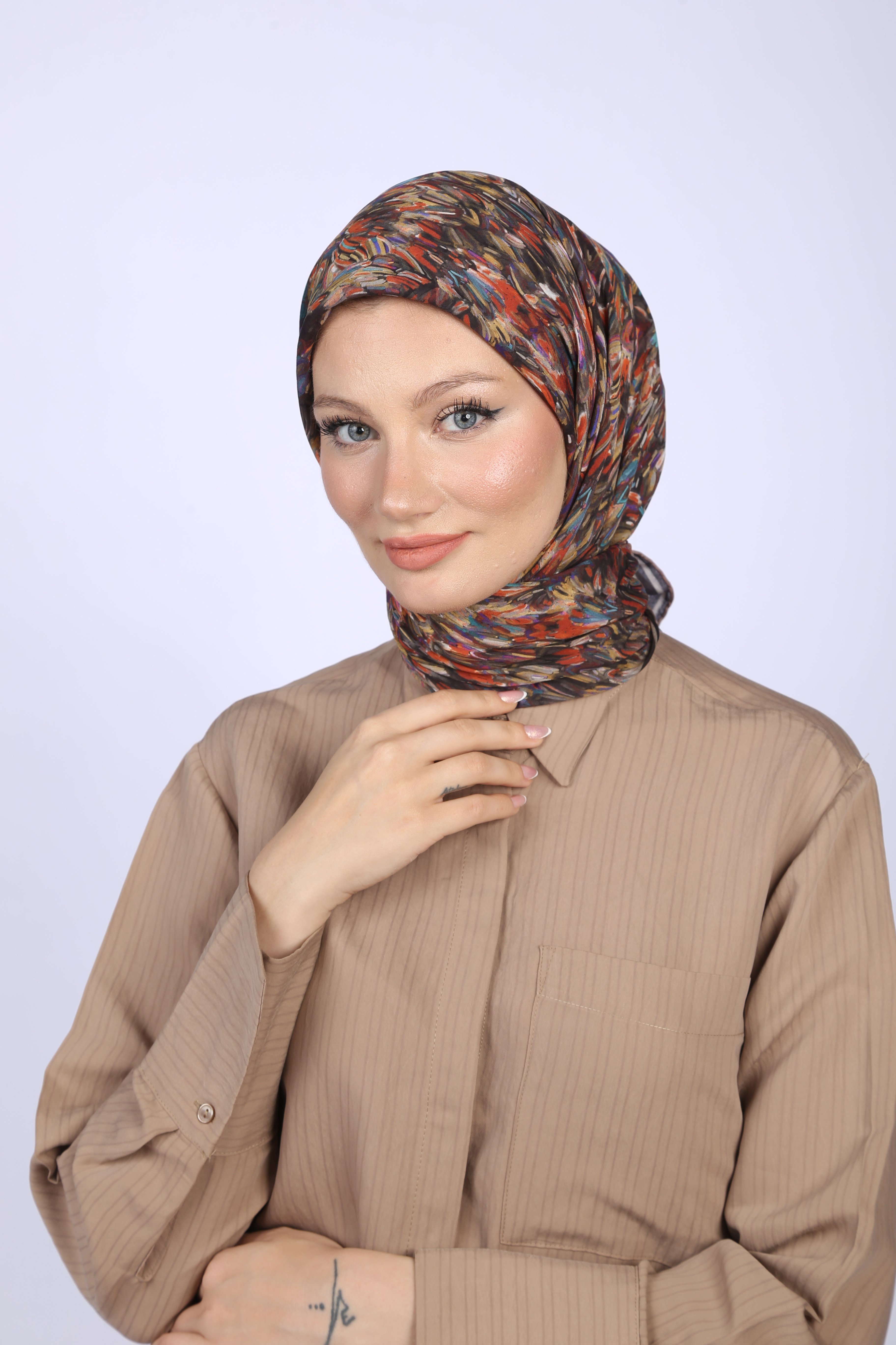 Maya Desen Eşarp Siyah Vizon
