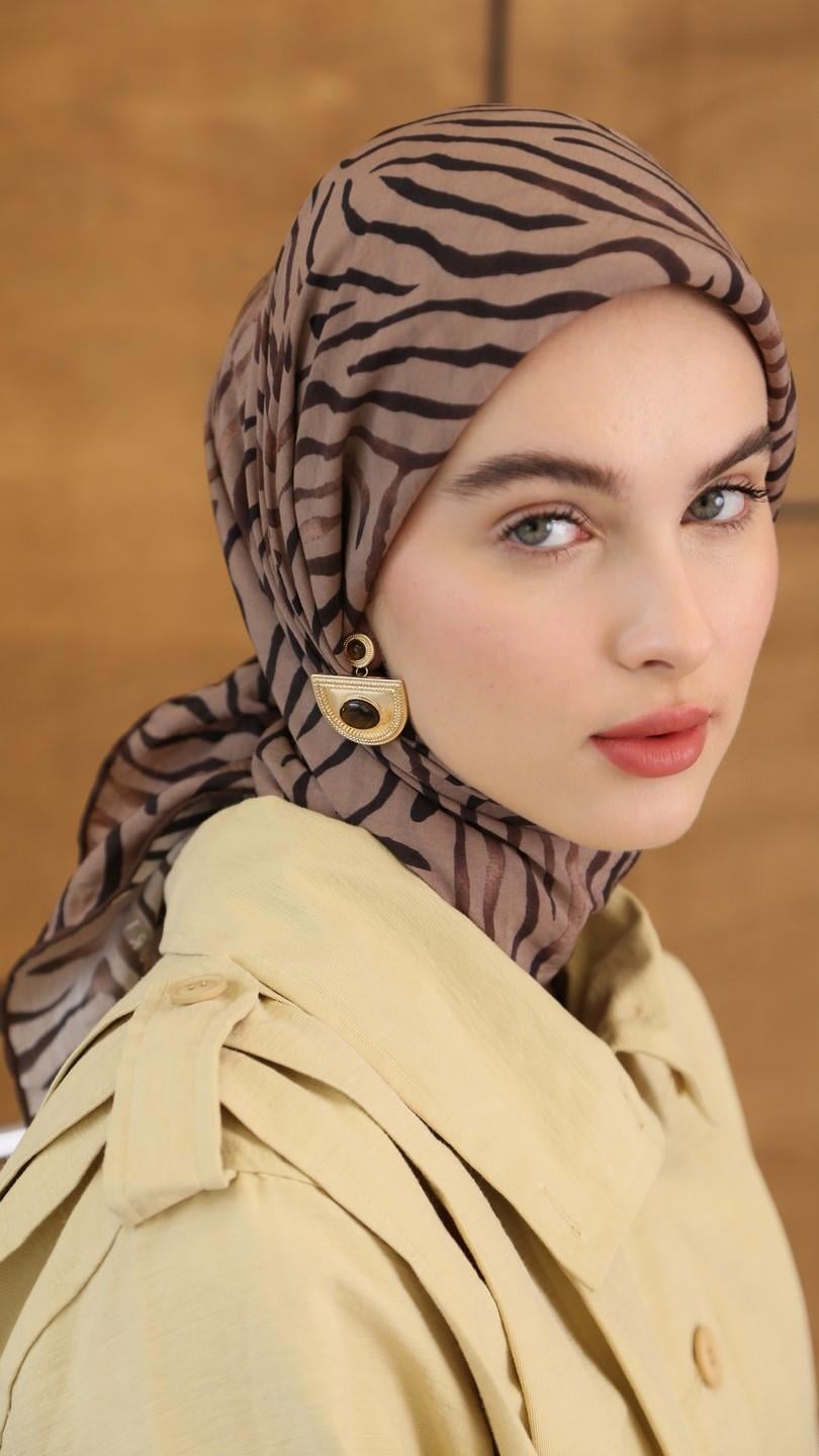 MİREYA DESEN EŞARP BEJ