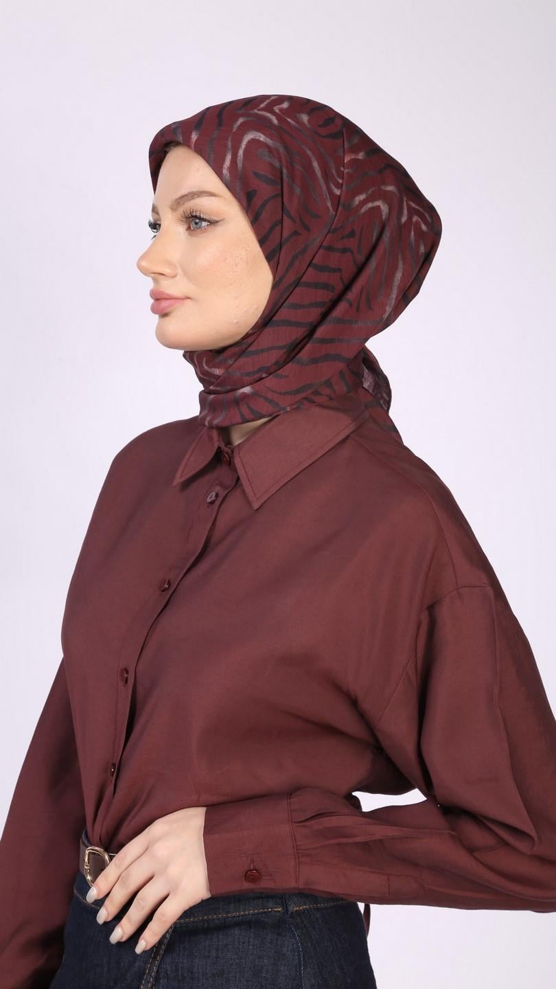 MİREYA DESEN EŞARP BORDO