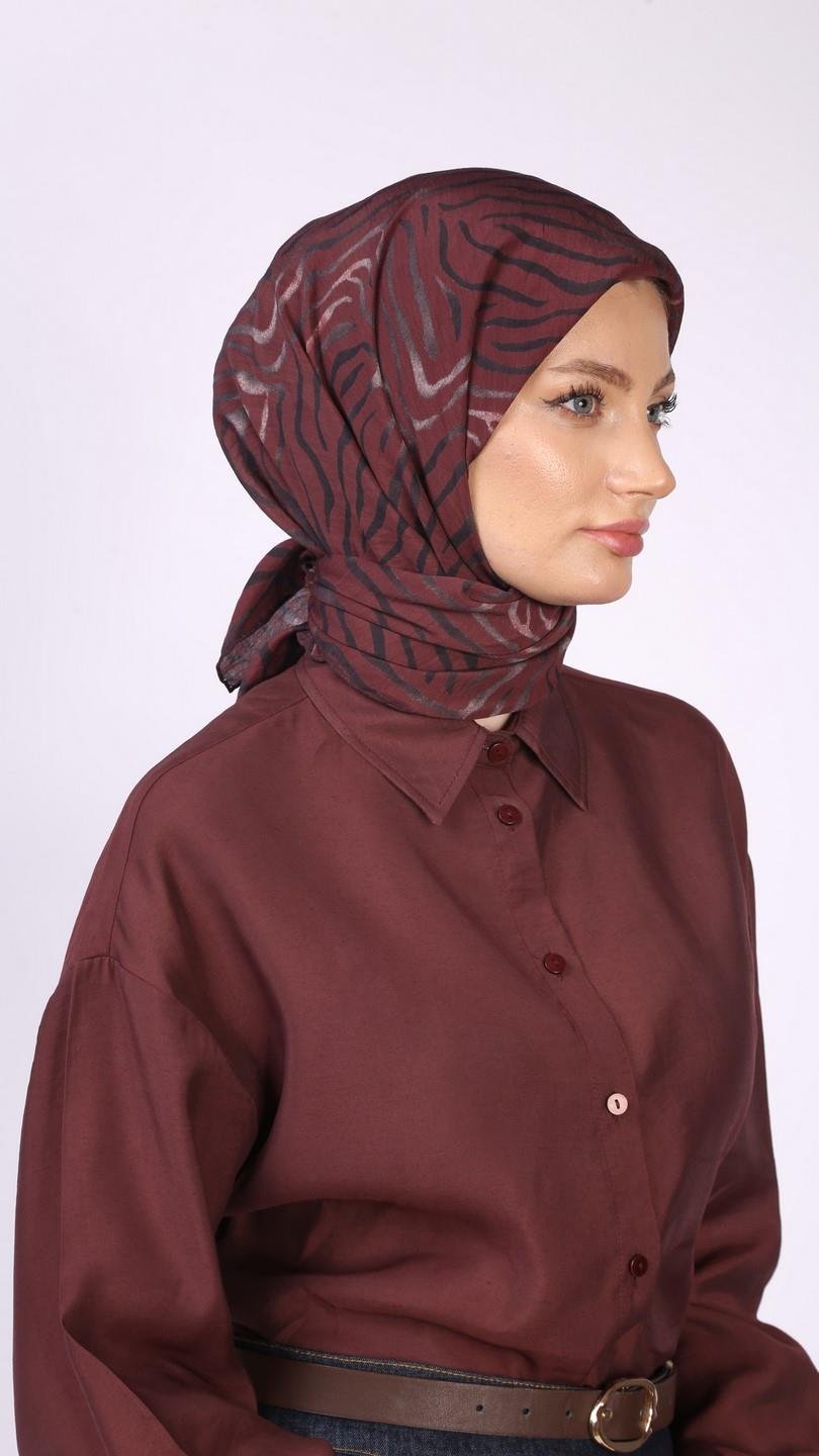 MİREYA DESEN EŞARP BORDO
