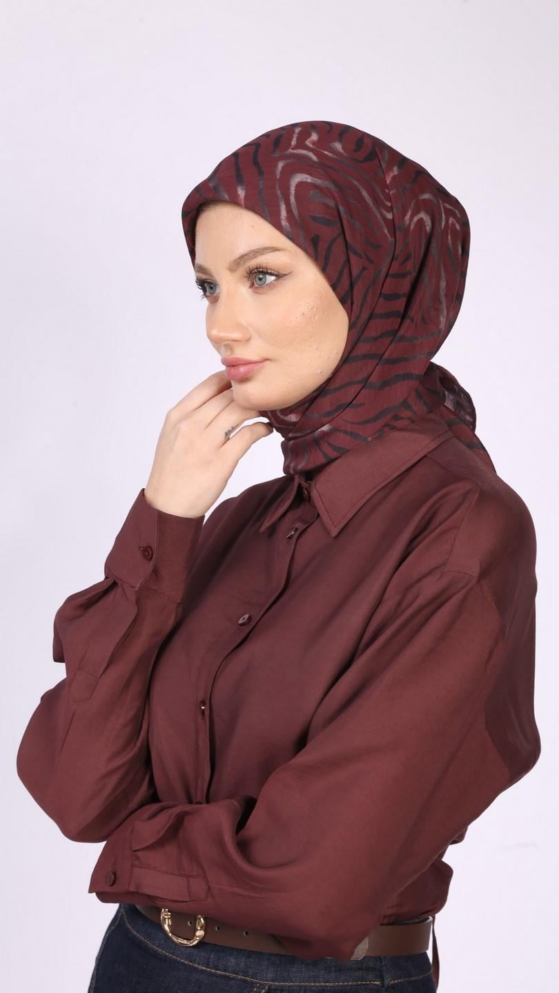 MİREYA DESEN EŞARP BORDO