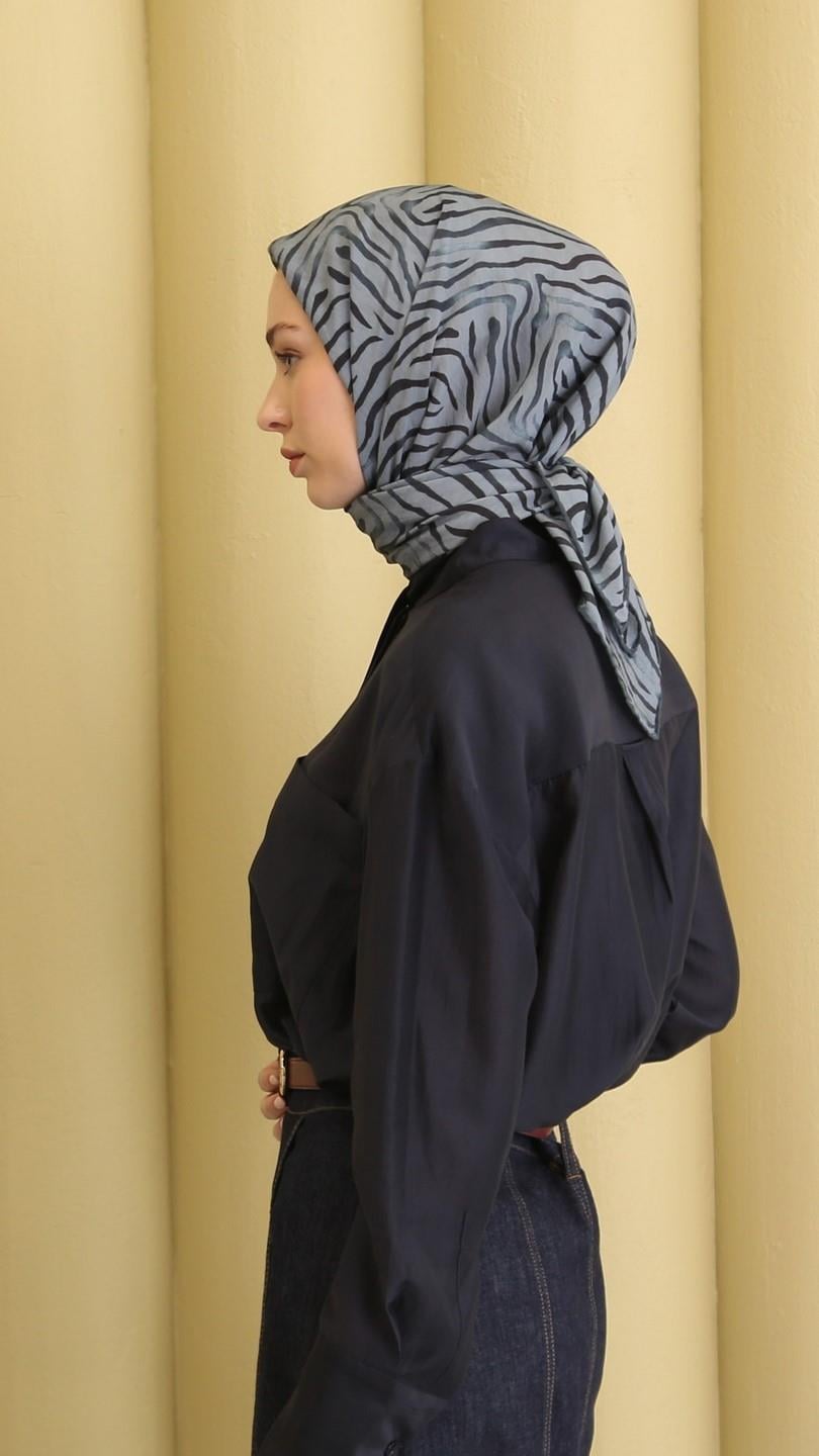 MİREYA DESEN EŞARP MAVİ
