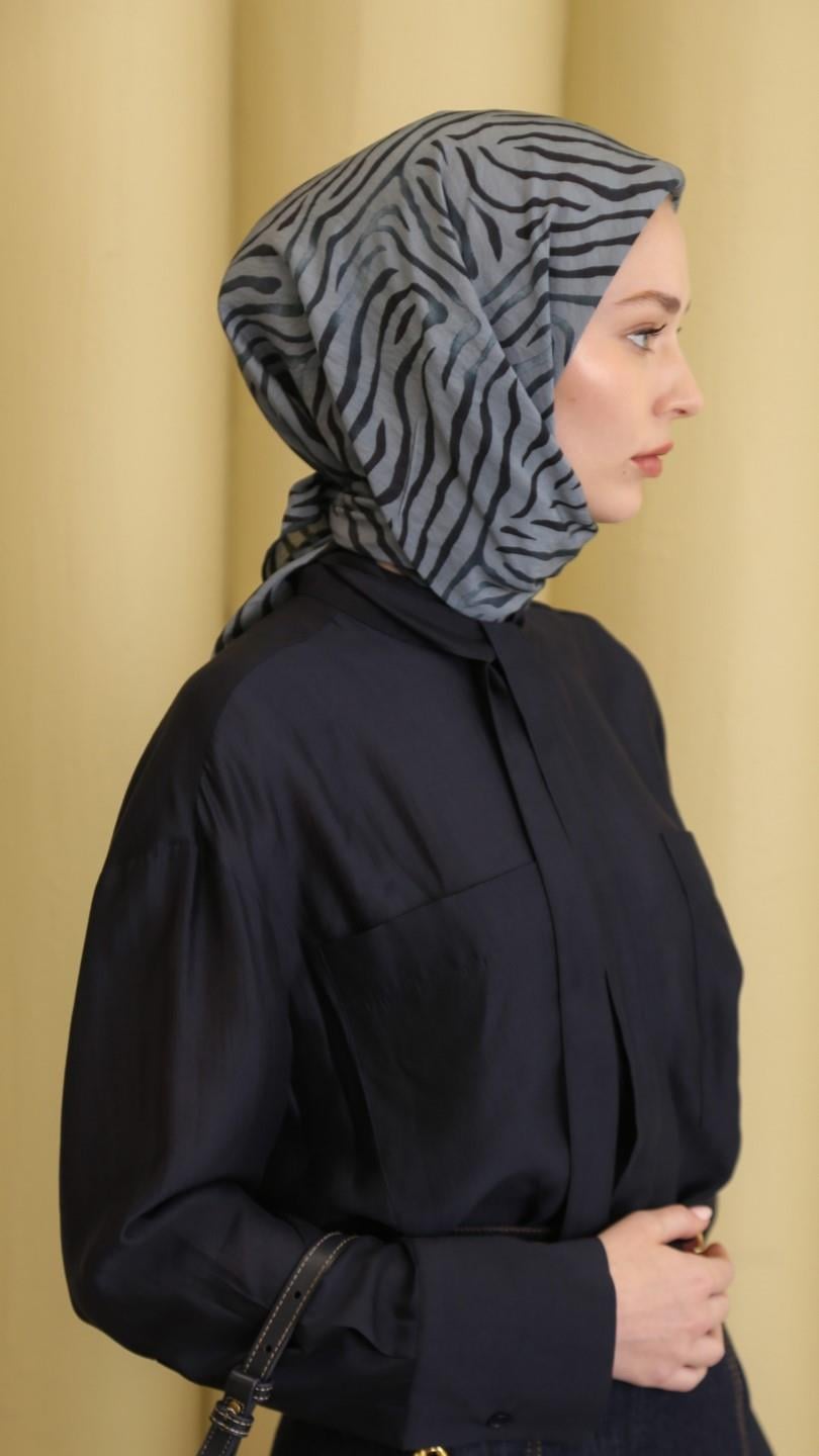 MİREYA DESEN EŞARP MAVİ