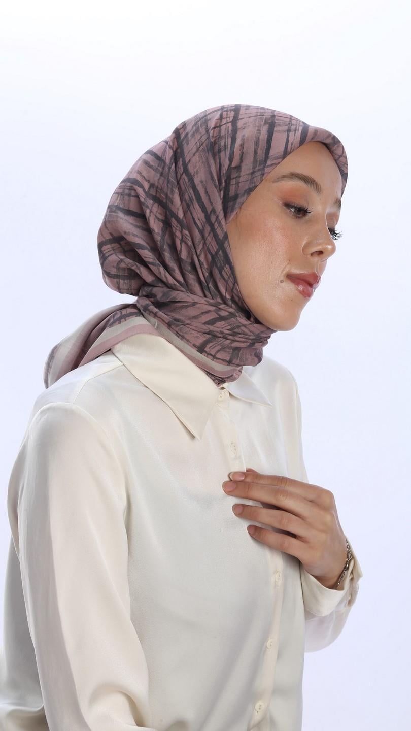 MONO DESEN EŞARP PEMBE-2