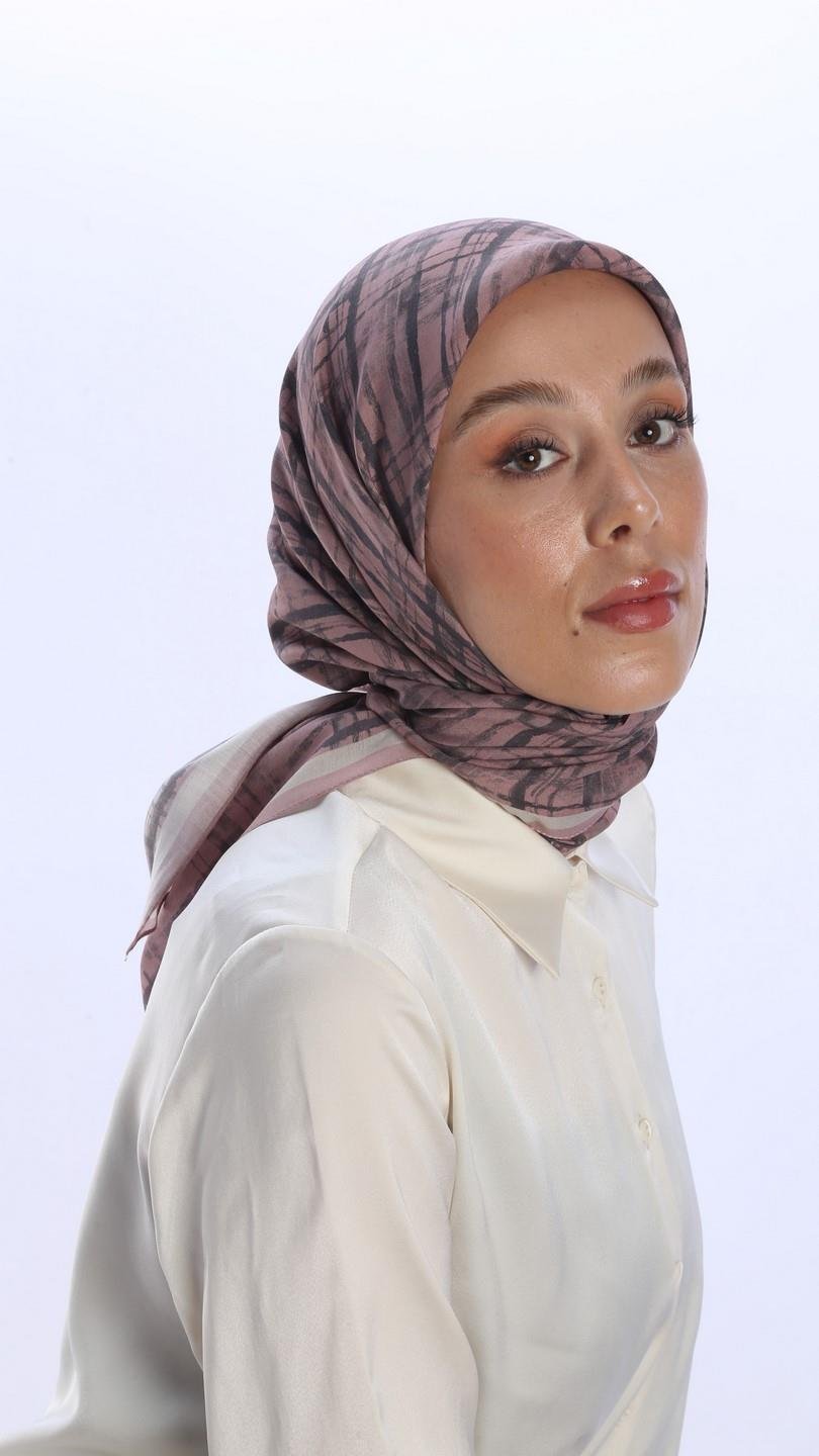 MONO DESEN EŞARP PEMBE-2