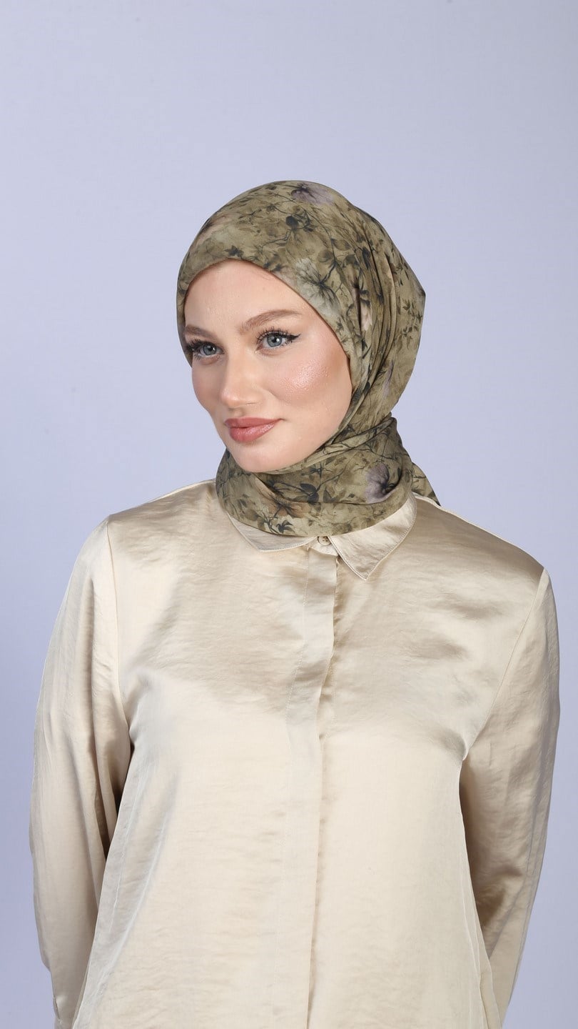 MYSTİC BLOOM DESEN EŞARP YEŞİL