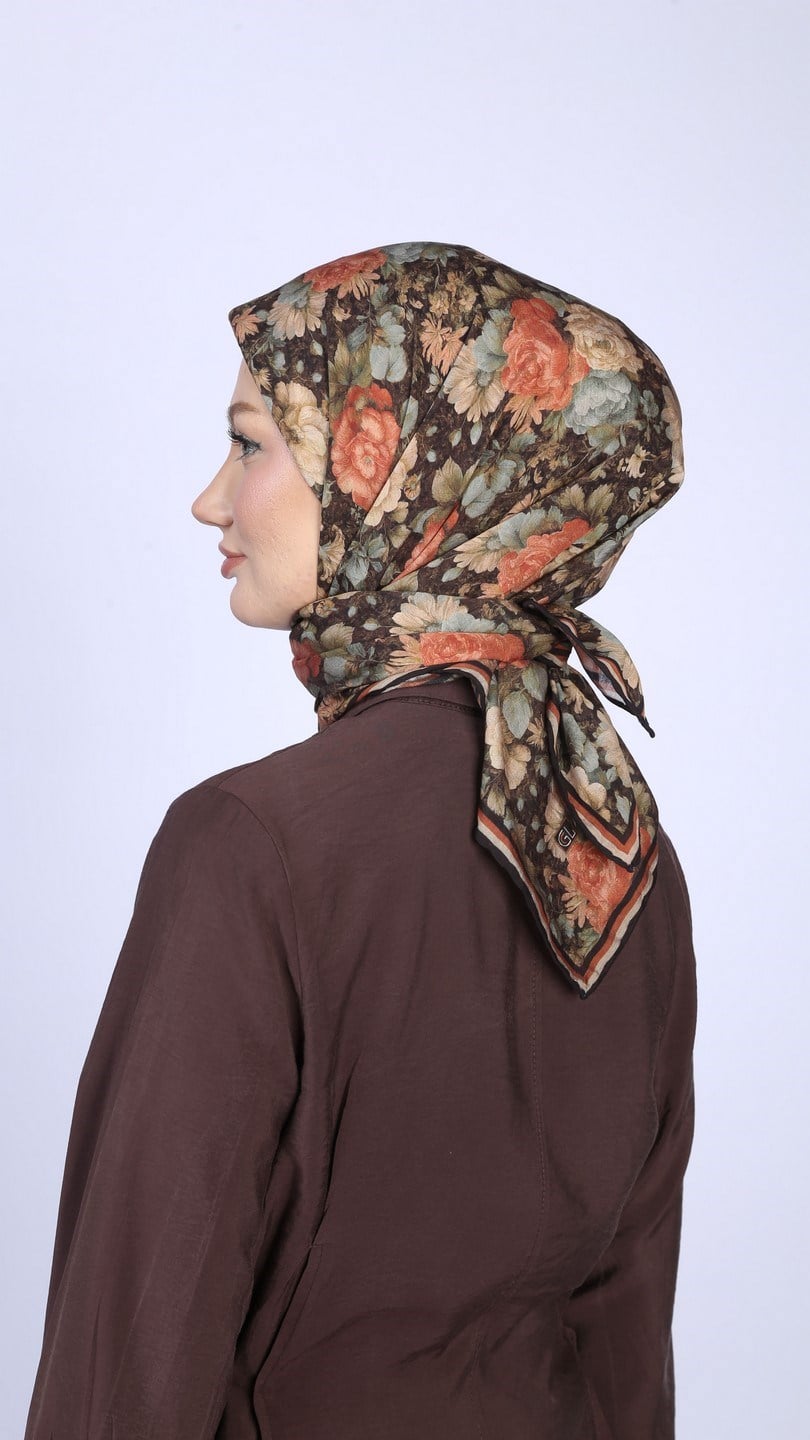 MYSTİC GARDEN DESEN EŞARP VİNTAGE SİYAH