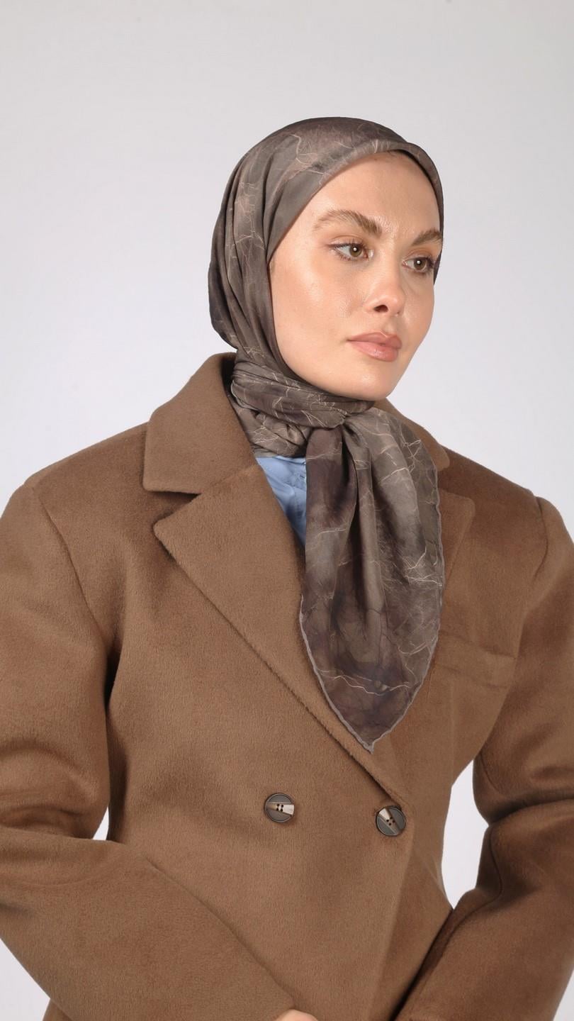 NOİR DESEN EŞARP KAHVE