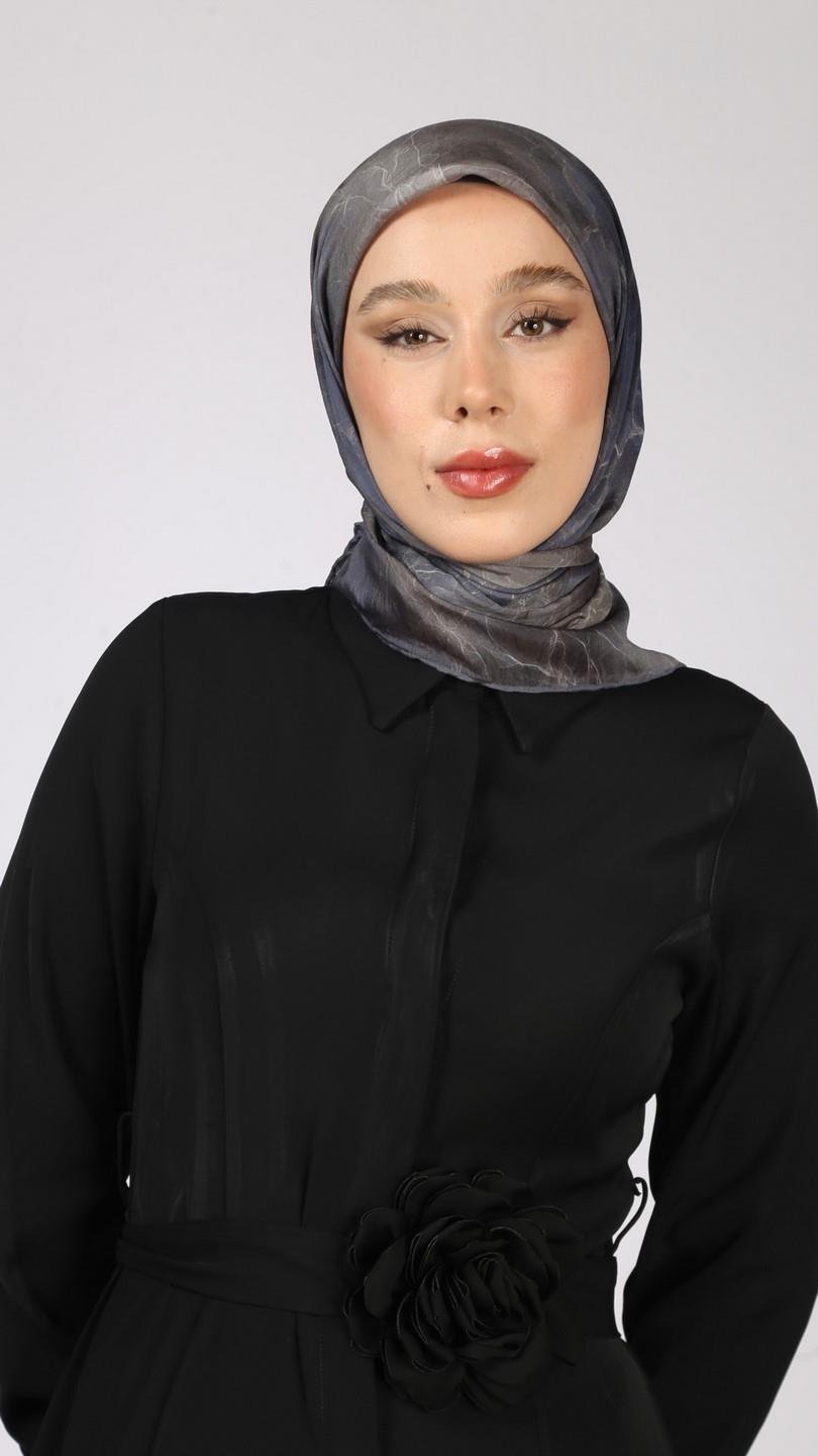 NOİR DESEN EŞARP MAVİ