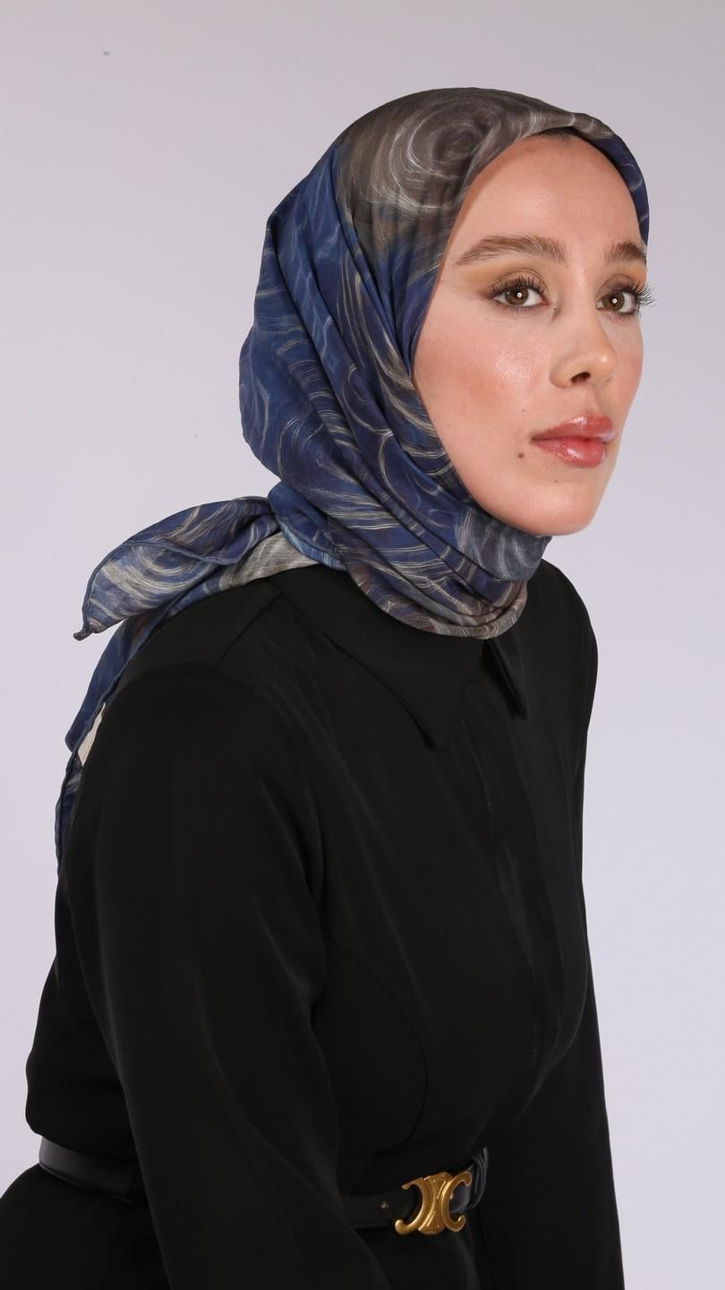 NORA DESEN EŞARP CANLI MAVİ