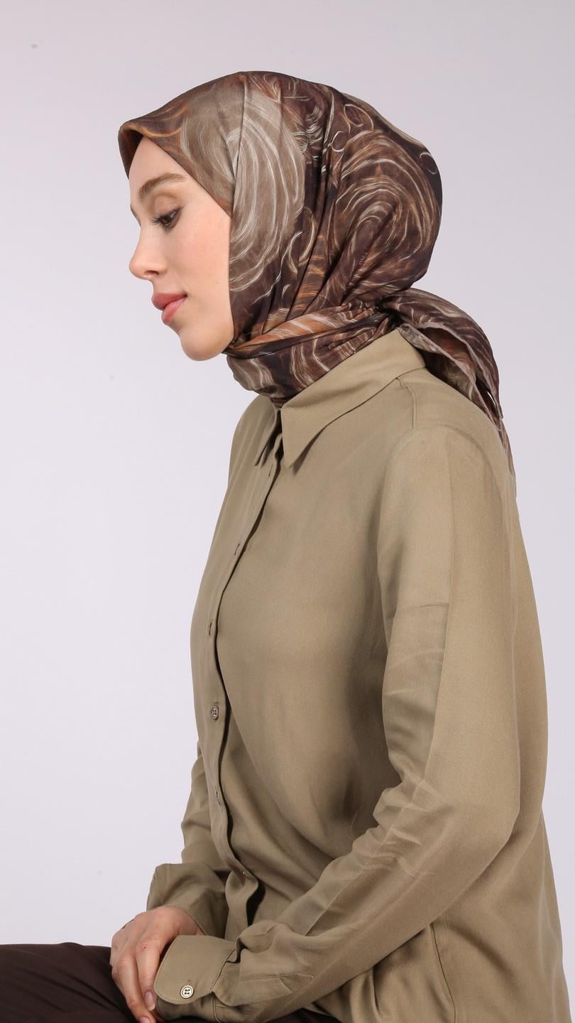 NORA DESEN EŞARP KAHVE