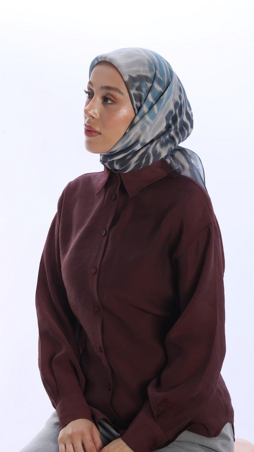 OLVERA DESEN EŞARP MAVİ-4