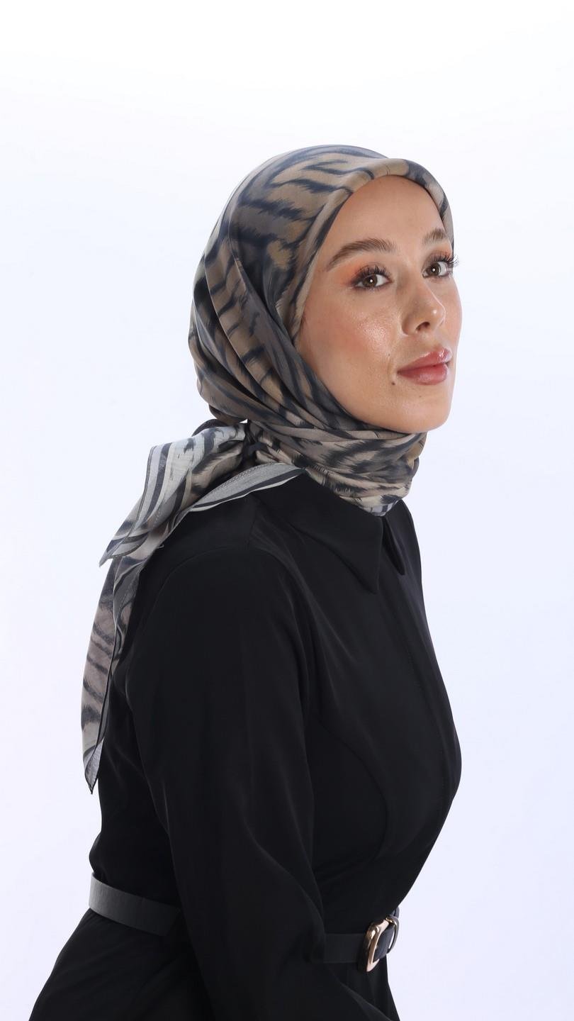 OLVERA DESEN EŞARP SİYAH-3