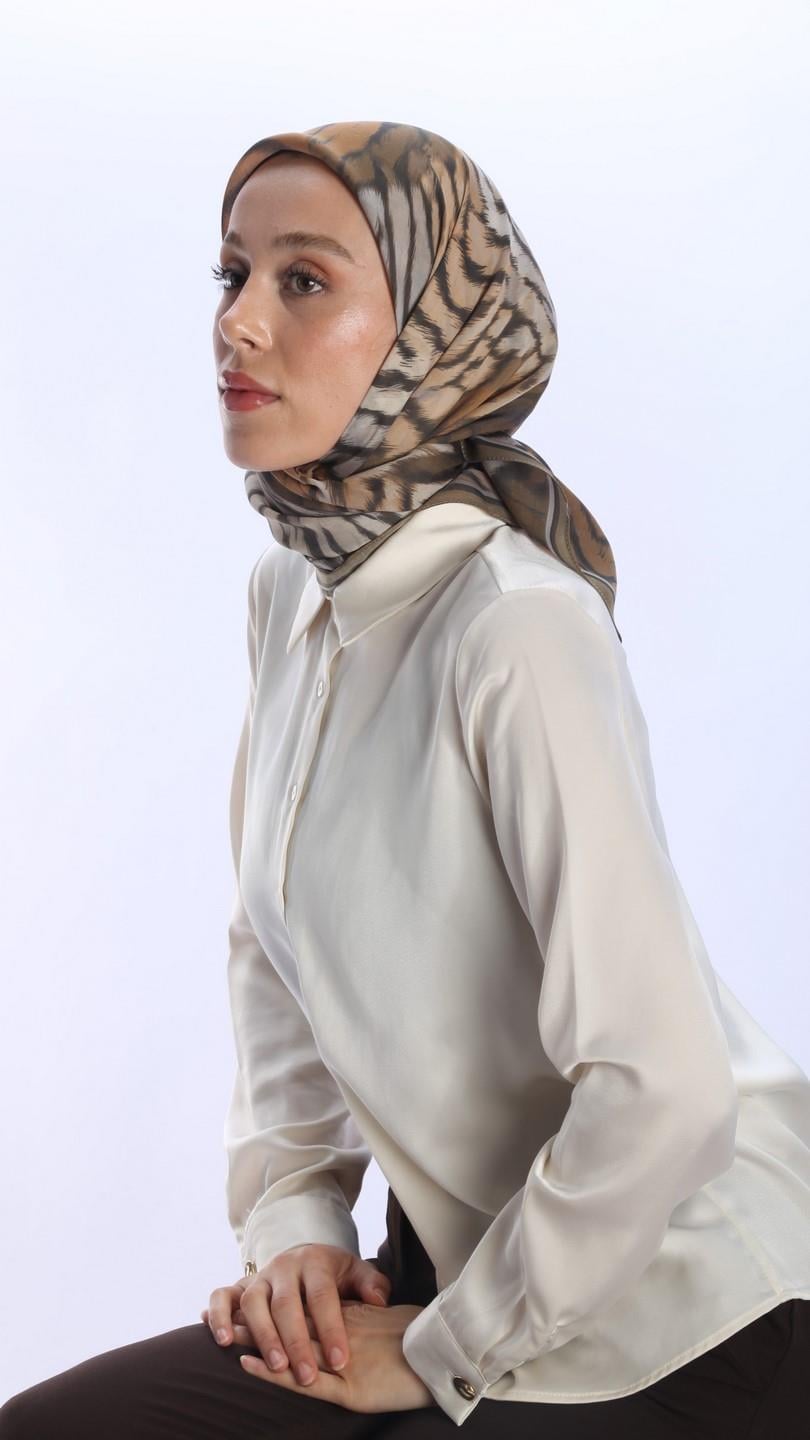 OLVERA DESEN EŞARP ZEYTİN YEŞİLİ-2