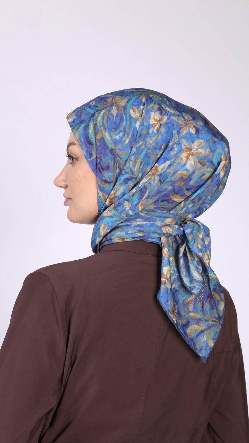 PALM DESEN EŞARP CANLI MAVİ