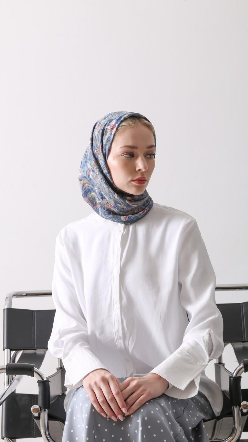 PALM DESEN EŞARP MAVİ