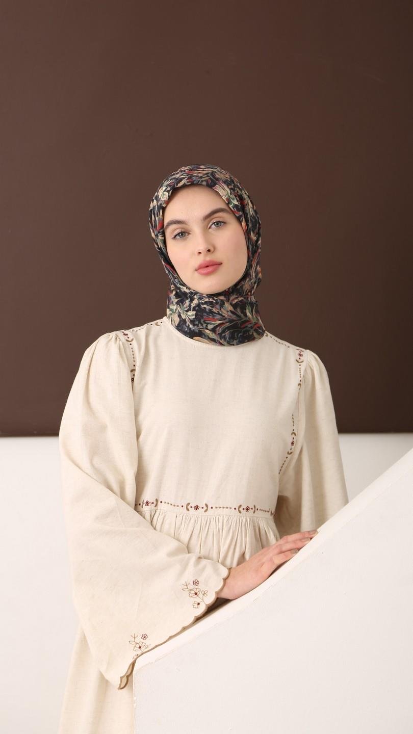 PALM DESEN EŞARP SİYAH KIRMIZI
