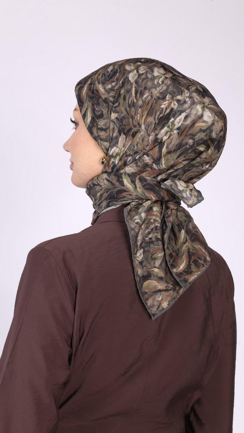 PALM DESEN EŞARP SİYAH YEŞİL