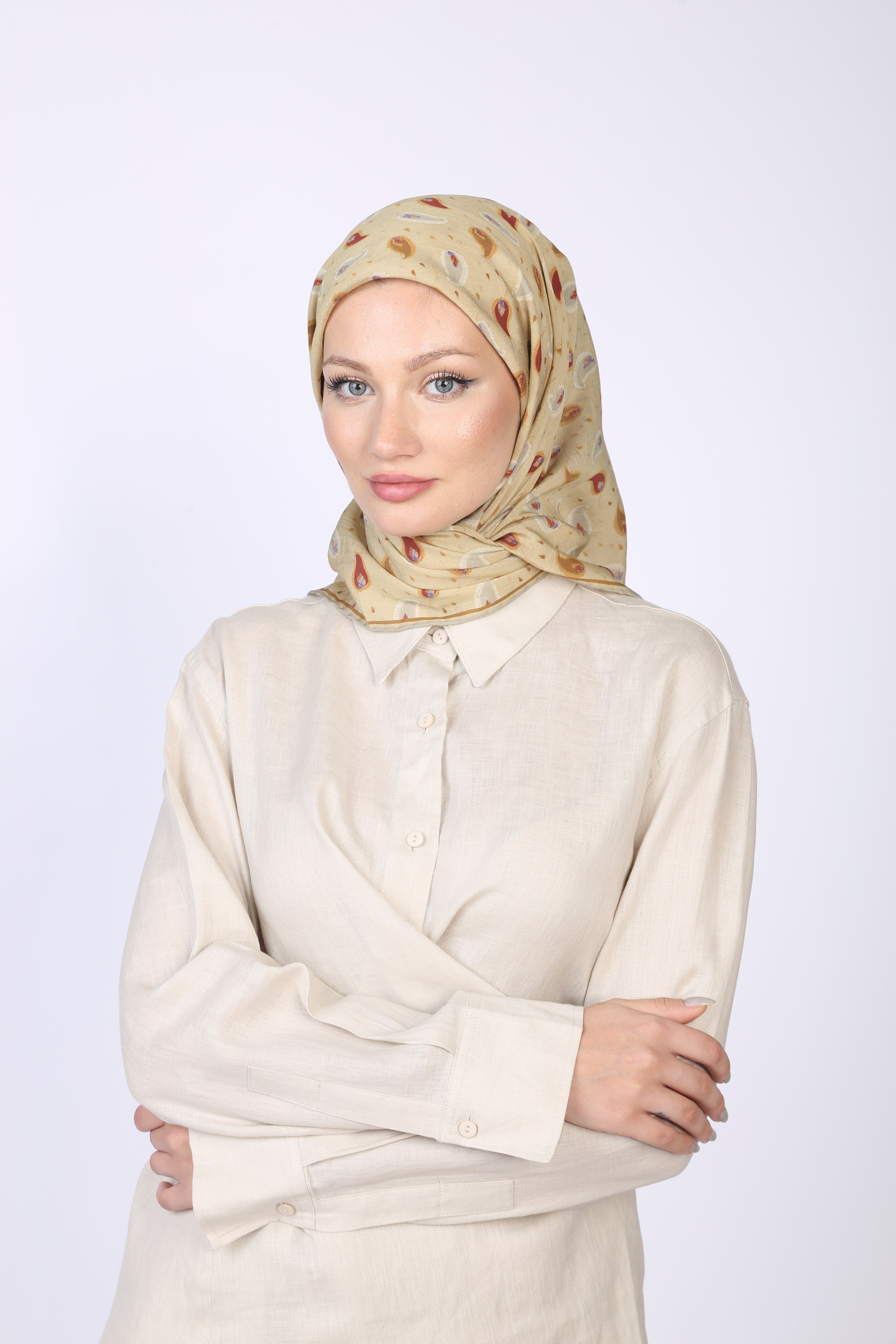 PALU DESEN EŞARP PASTEL SARI